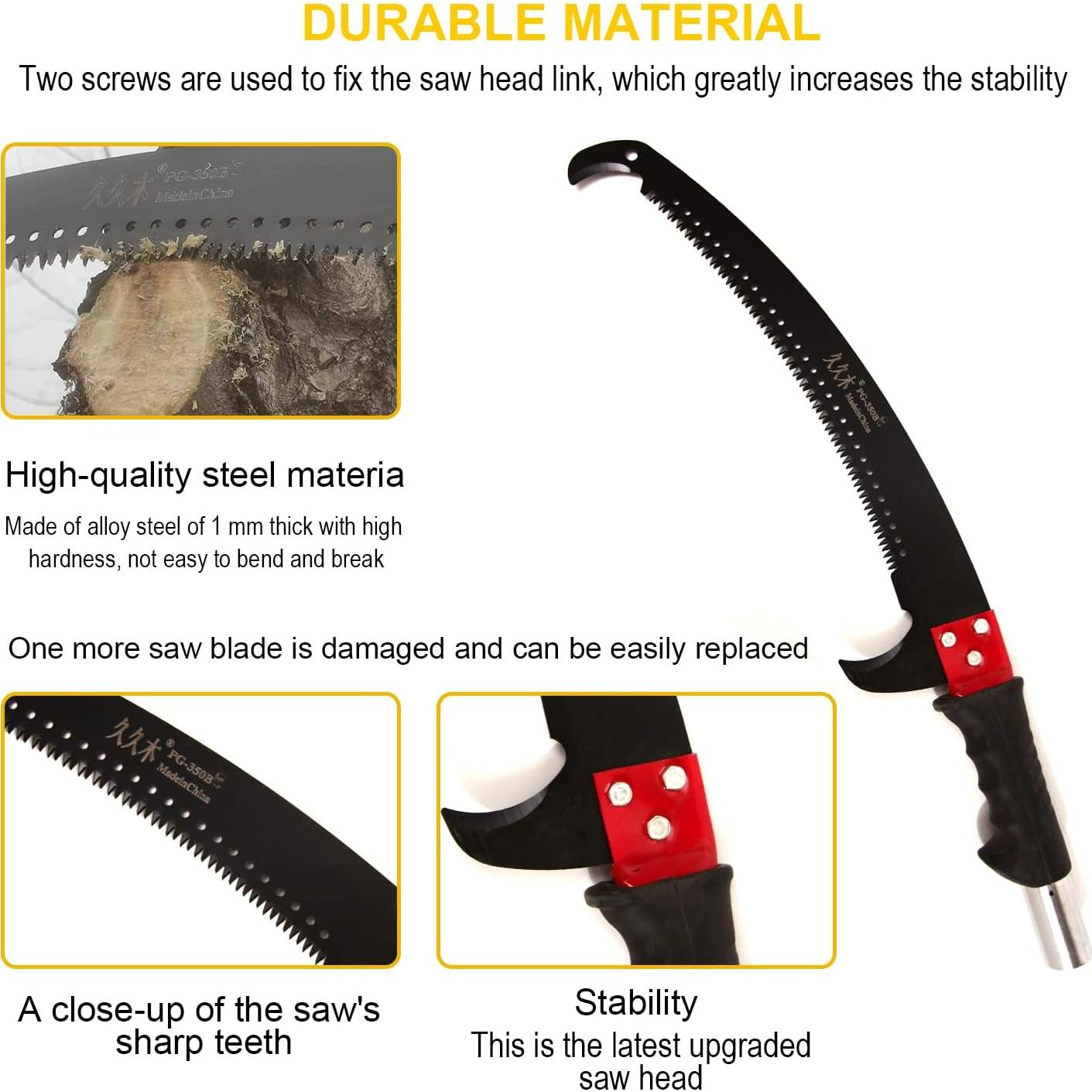 Podadora de Árboles Murezuer 9 Poste Manual 30 Pies Amarillo