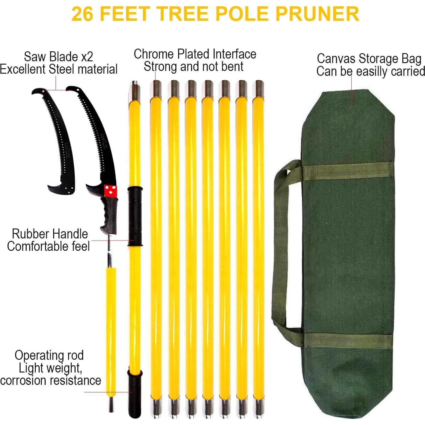 Podadora de Árboles Murezuer 9 Poste Manual 30 Pies Amarillo