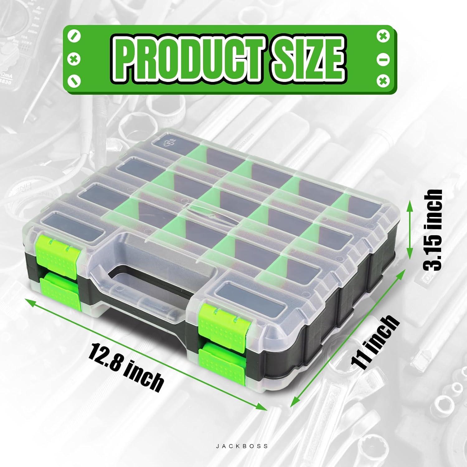 Caja de herramientas Jack Boss 34 compartimentos verde