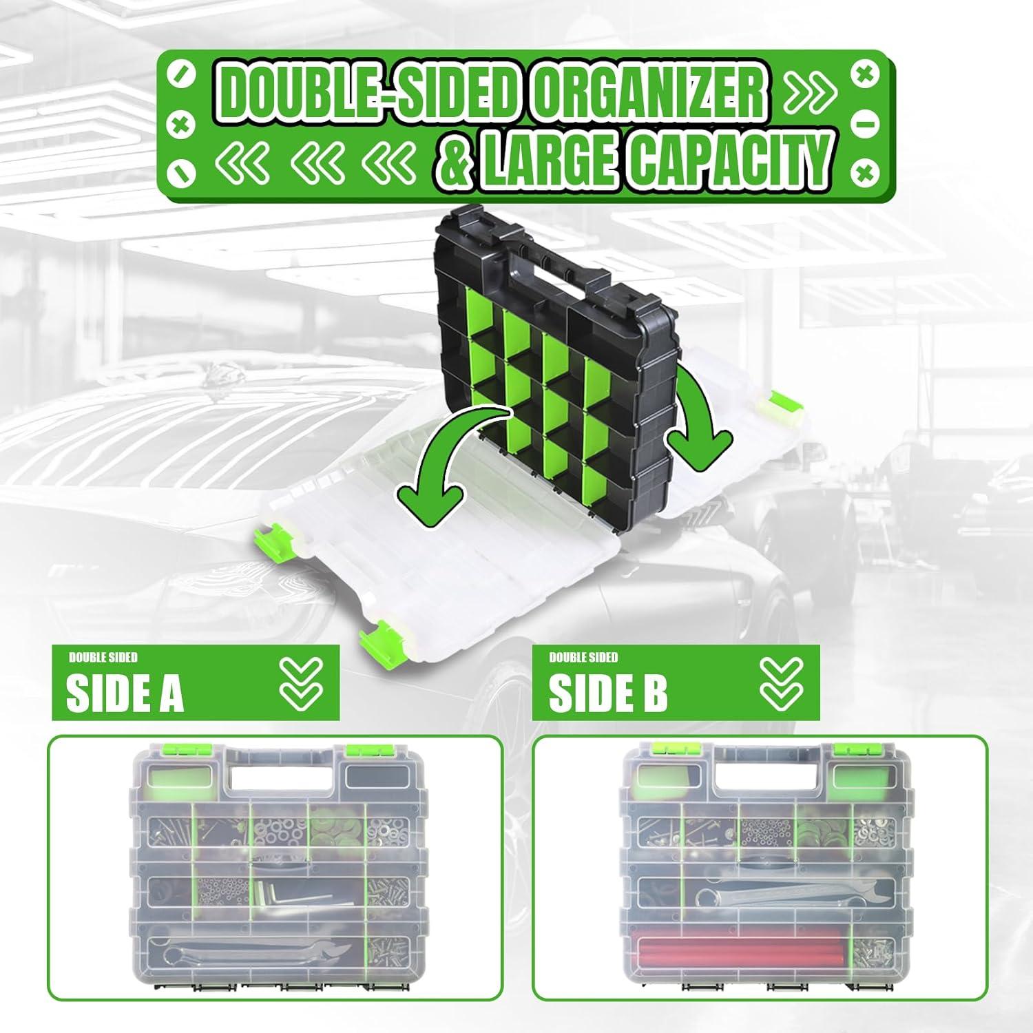 Caja de herramientas Jack Boss 34 compartimentos verde