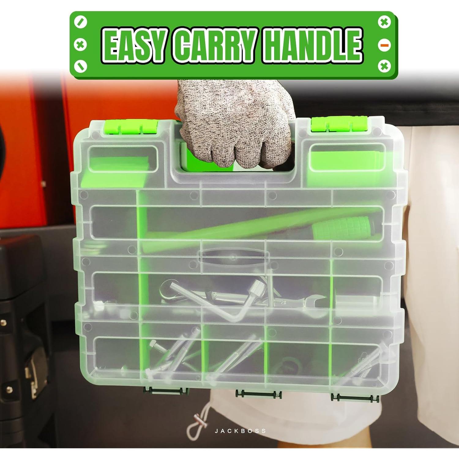 Caja de herramientas Jack Boss 34 compartimentos verde