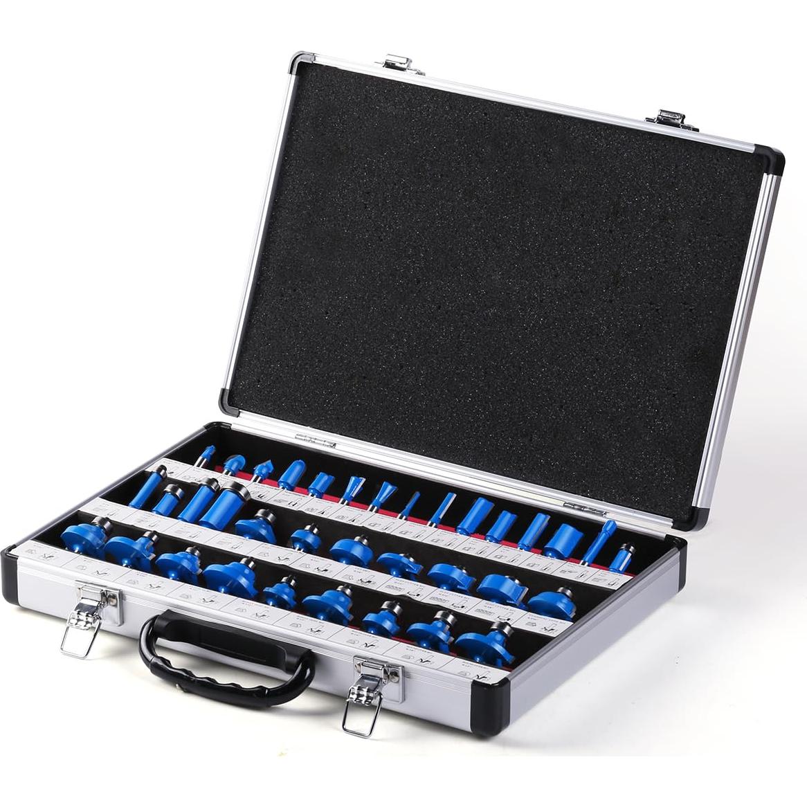 Juego de Brocas de Router JGZUI 35 Piezas 1/4" para Carpintería