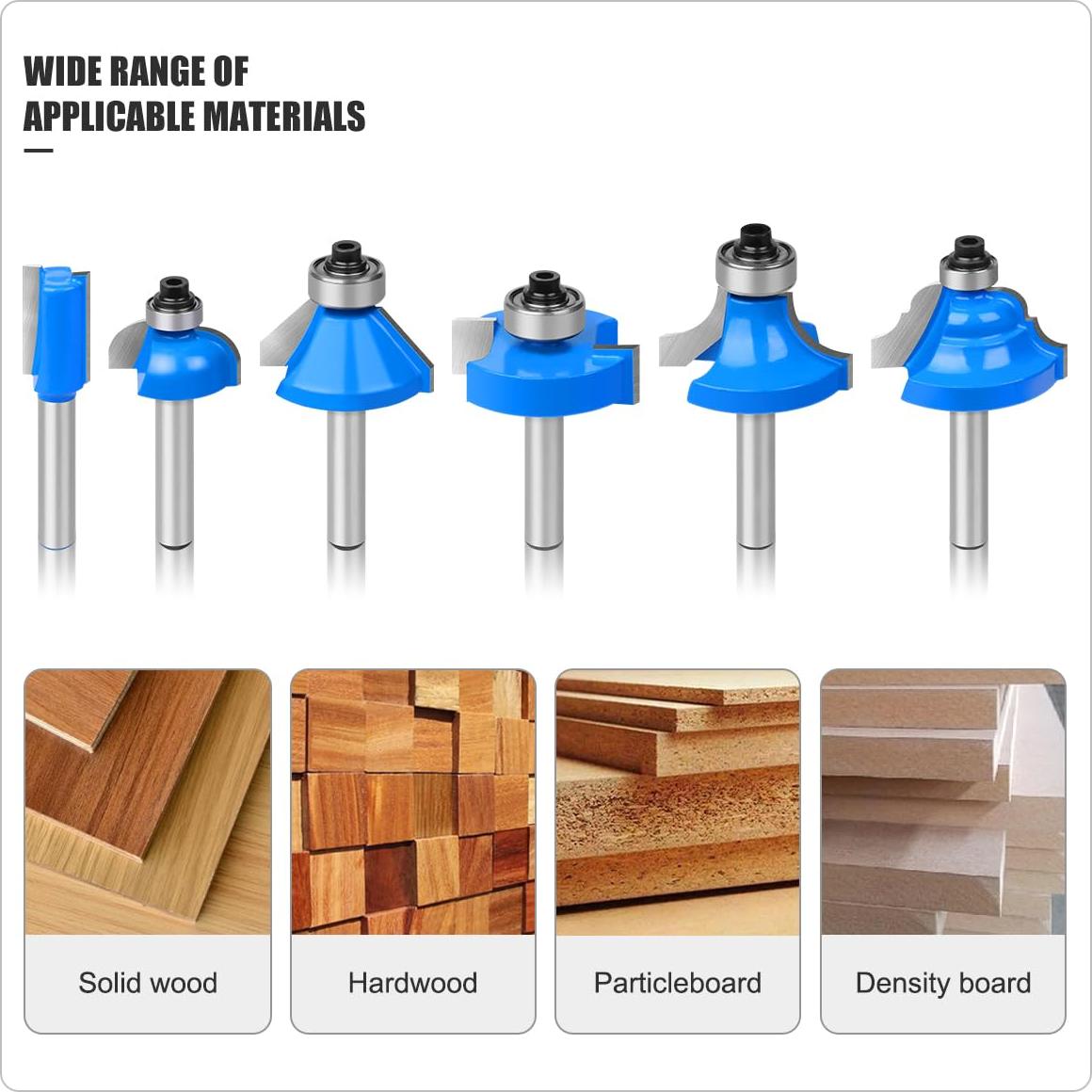 Juego de Brocas de Router JGZUI 35 Piezas 1/4" para Carpintería