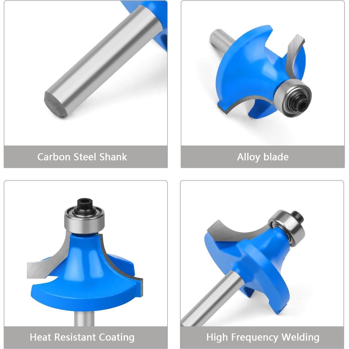 Juego de Brocas de Router JGZUI 35 Piezas 1/4" para Carpintería