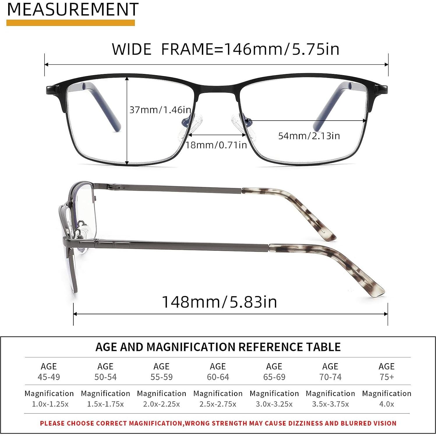 Gafas de Lectura CRGATV para Hombres 3 Pack Bloqueo Luz Azul