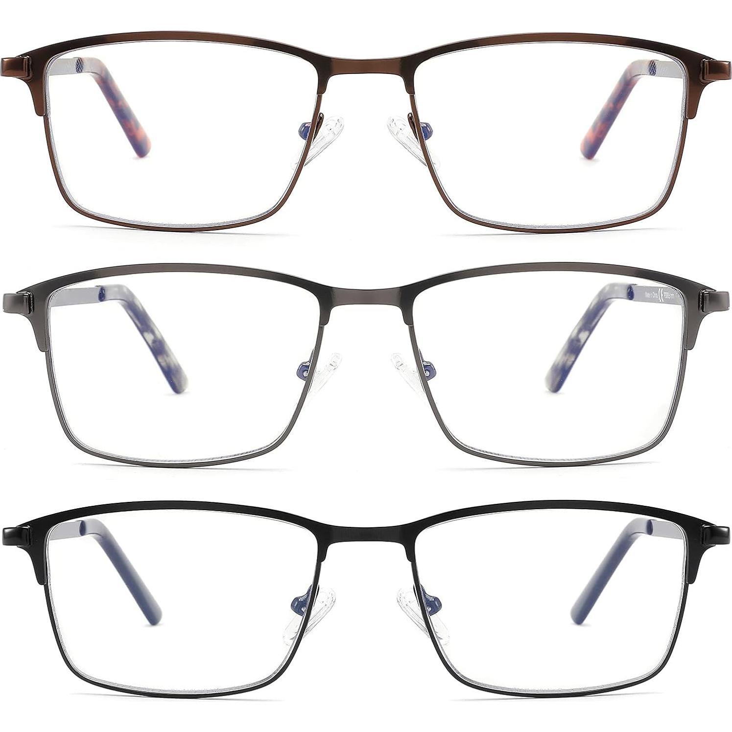 Gafas de Lectura CRGATV para Hombres 3 Pack Bloqueo Luz Azul