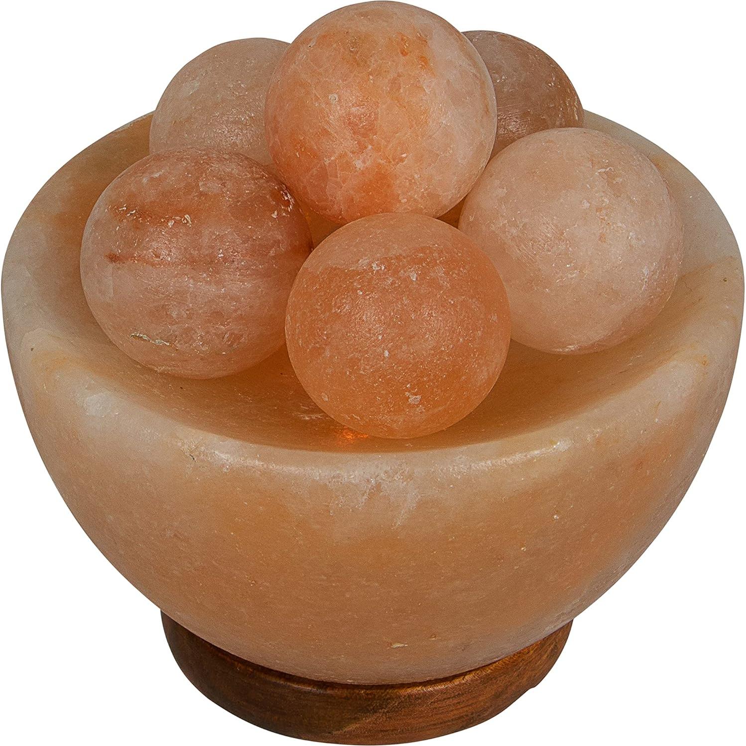 Lámpara de Sal Spantik Fire Bowl con 6 Bolas de Sal