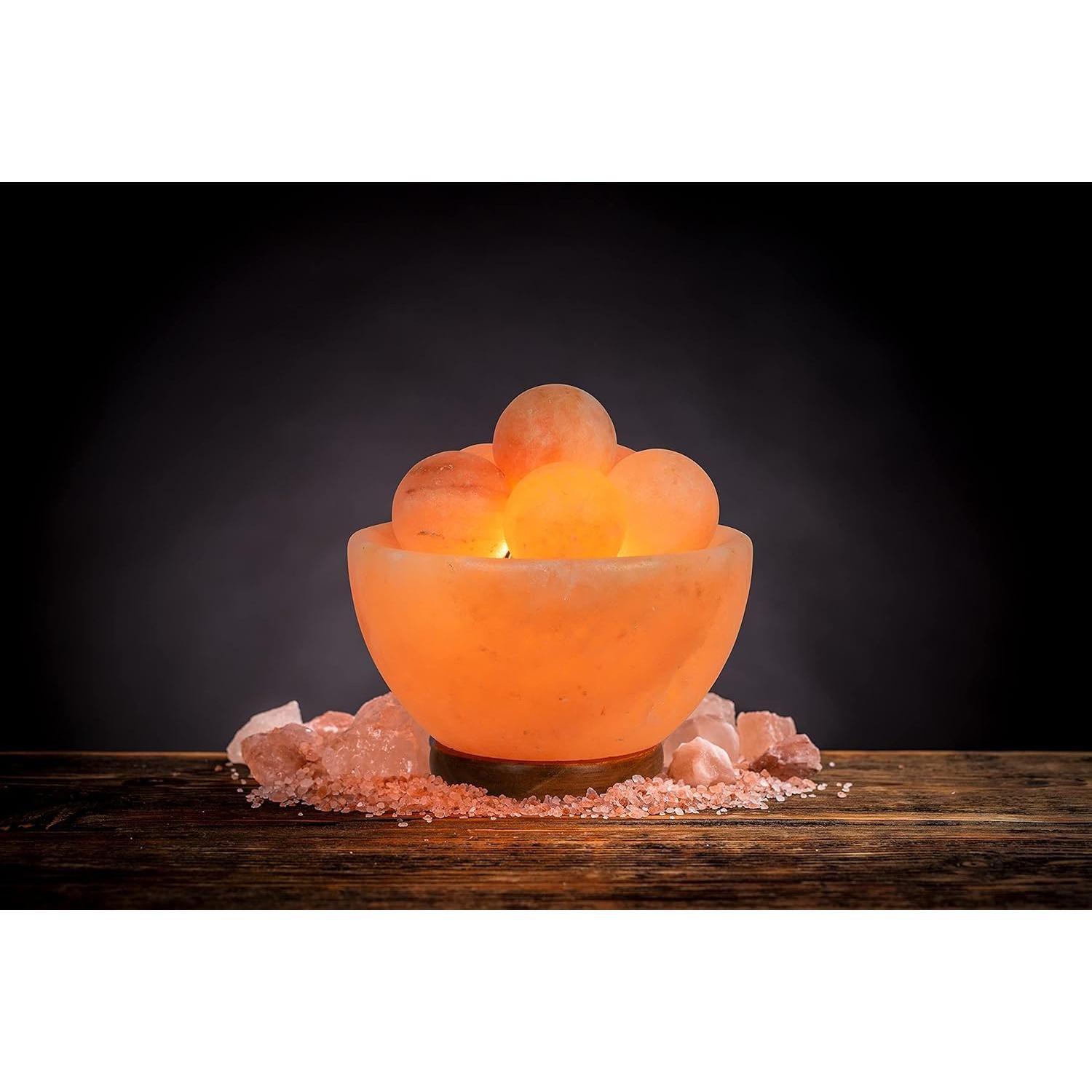 Lámpara de Sal Spantik Fire Bowl con 6 Bolas de Sal