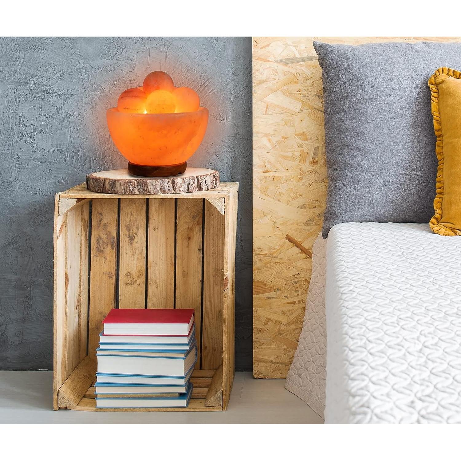 Lámpara de Sal Spantik Fire Bowl con 6 Bolas de Sal