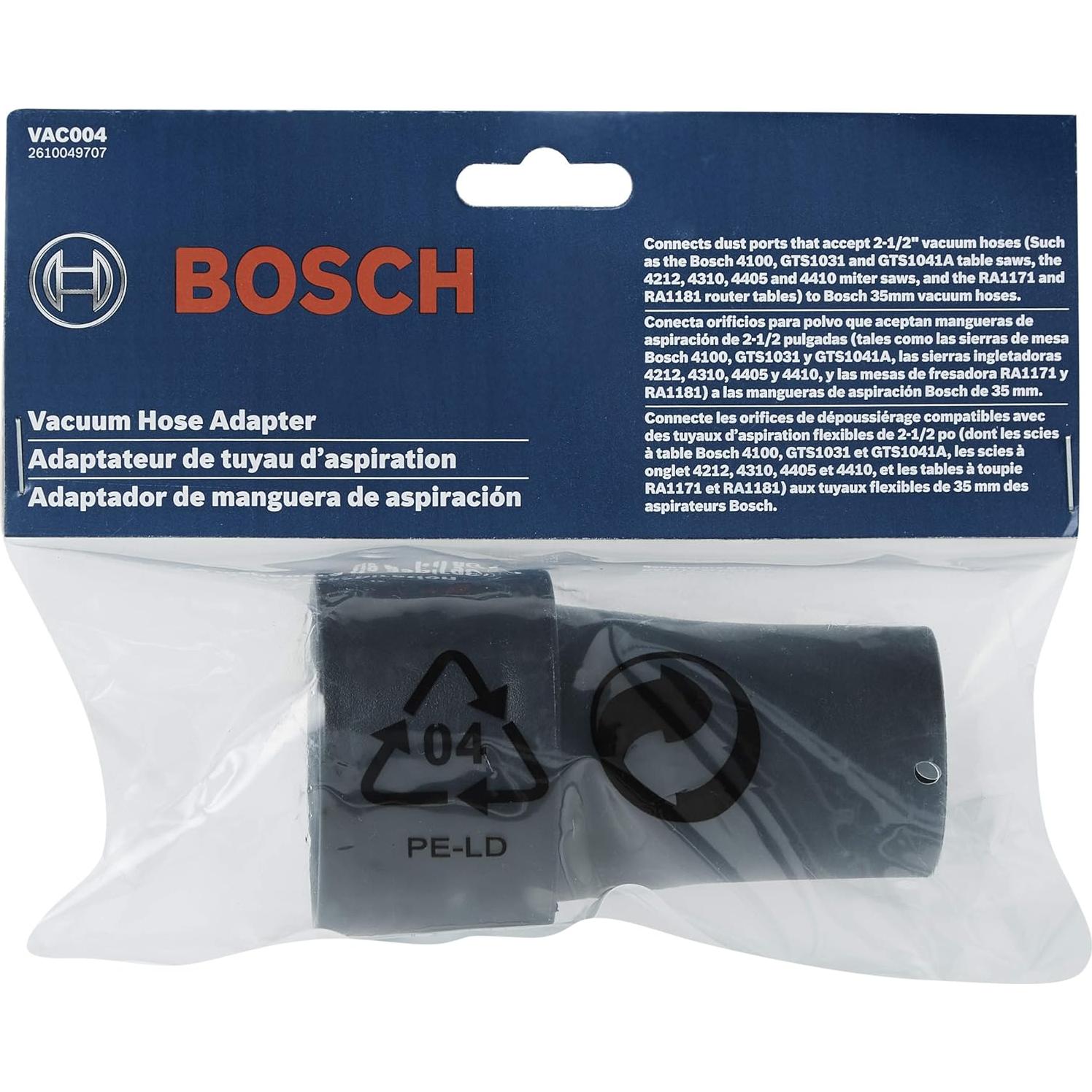 Adaptador de manguera 35 mm a 6.35 cm Bosch VAC004