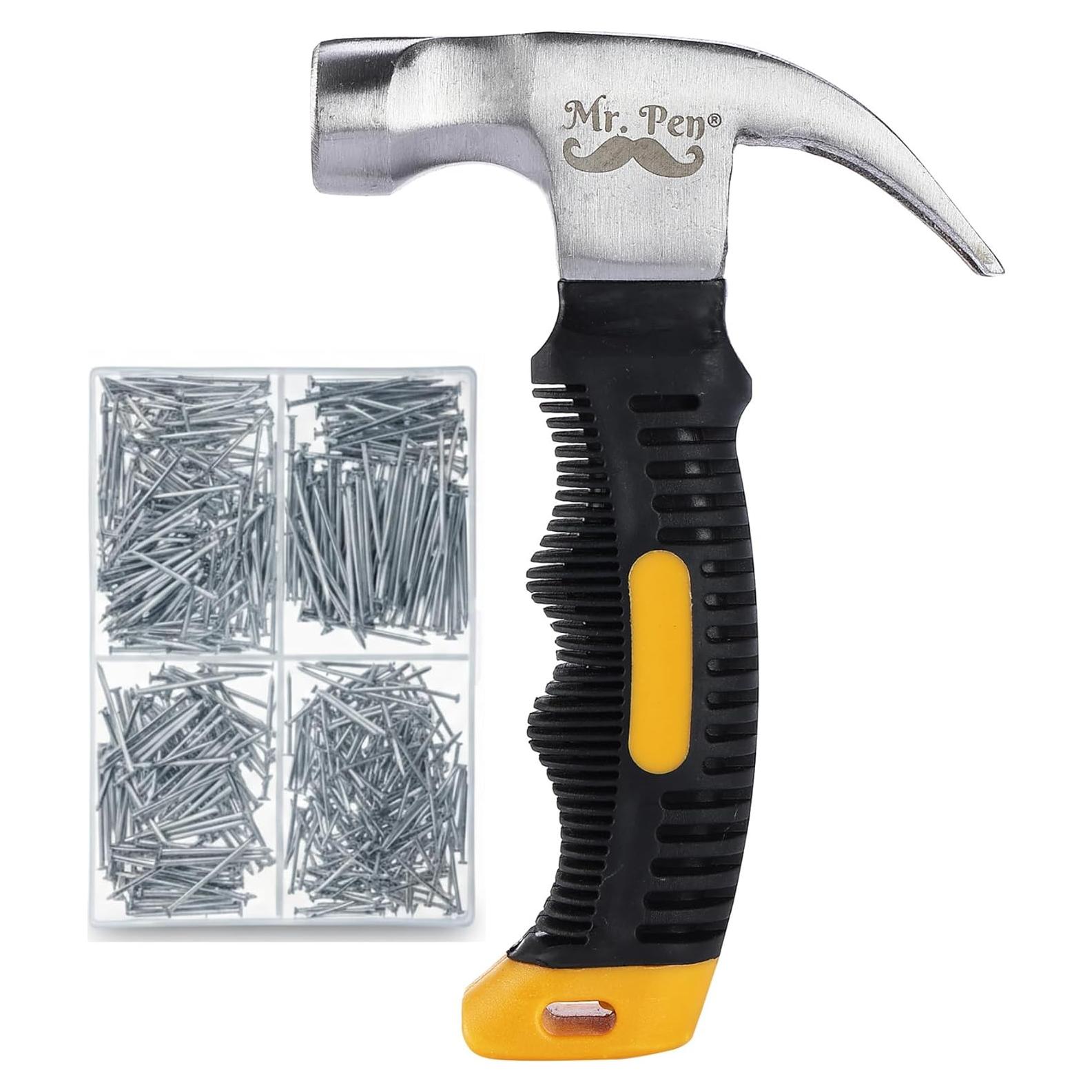 Kit Martillo y Clavos Mr. Pen 600 Pcs 8oz (226g) Amarillo