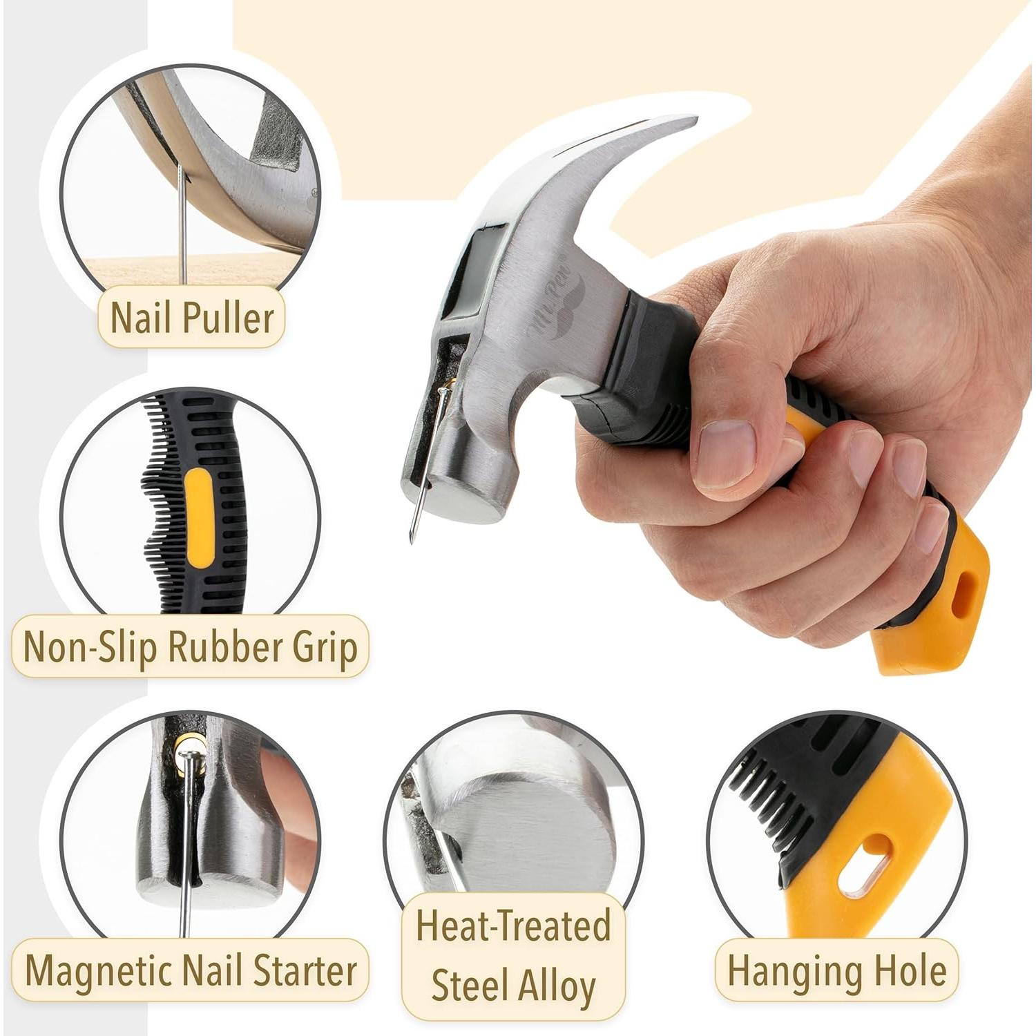 Kit Martillo y Clavos Mr. Pen 600 Pcs 8oz (226g) Amarillo