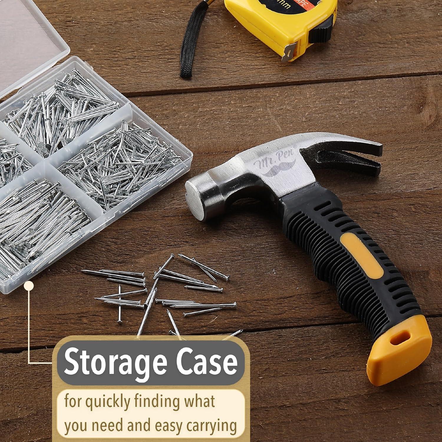 Kit Martillo y Clavos Mr. Pen 600 Pcs 8oz (226g) Amarillo