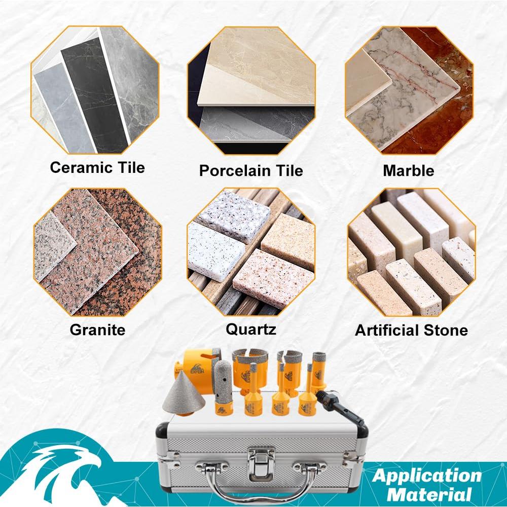 Kit de Brocas de Agujero de Diamante EXFEIN 10 Piezas 6-65mm