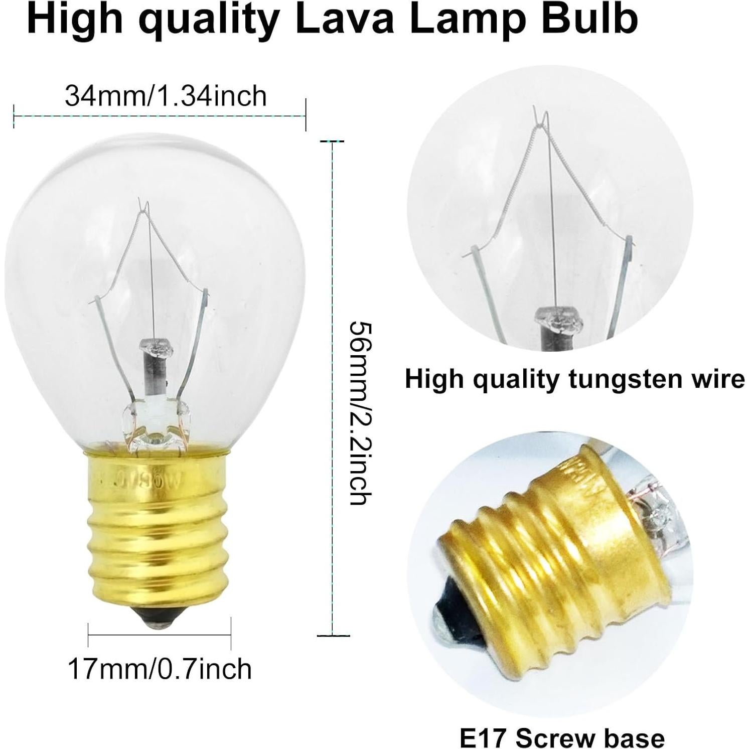 Bombilla de Lava 30W S35 E17 Regulable 2700K 6 Pack