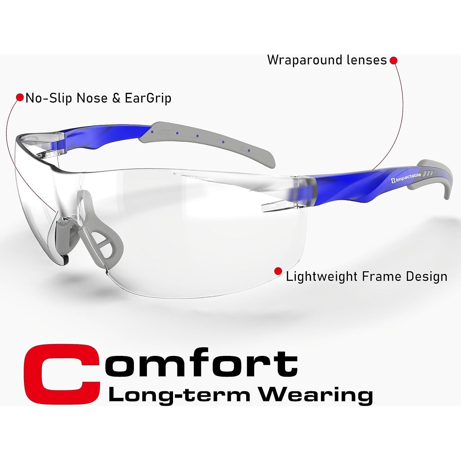 Gafas de Seguridad Impactables Impactable Mk4360 Azul/Grey