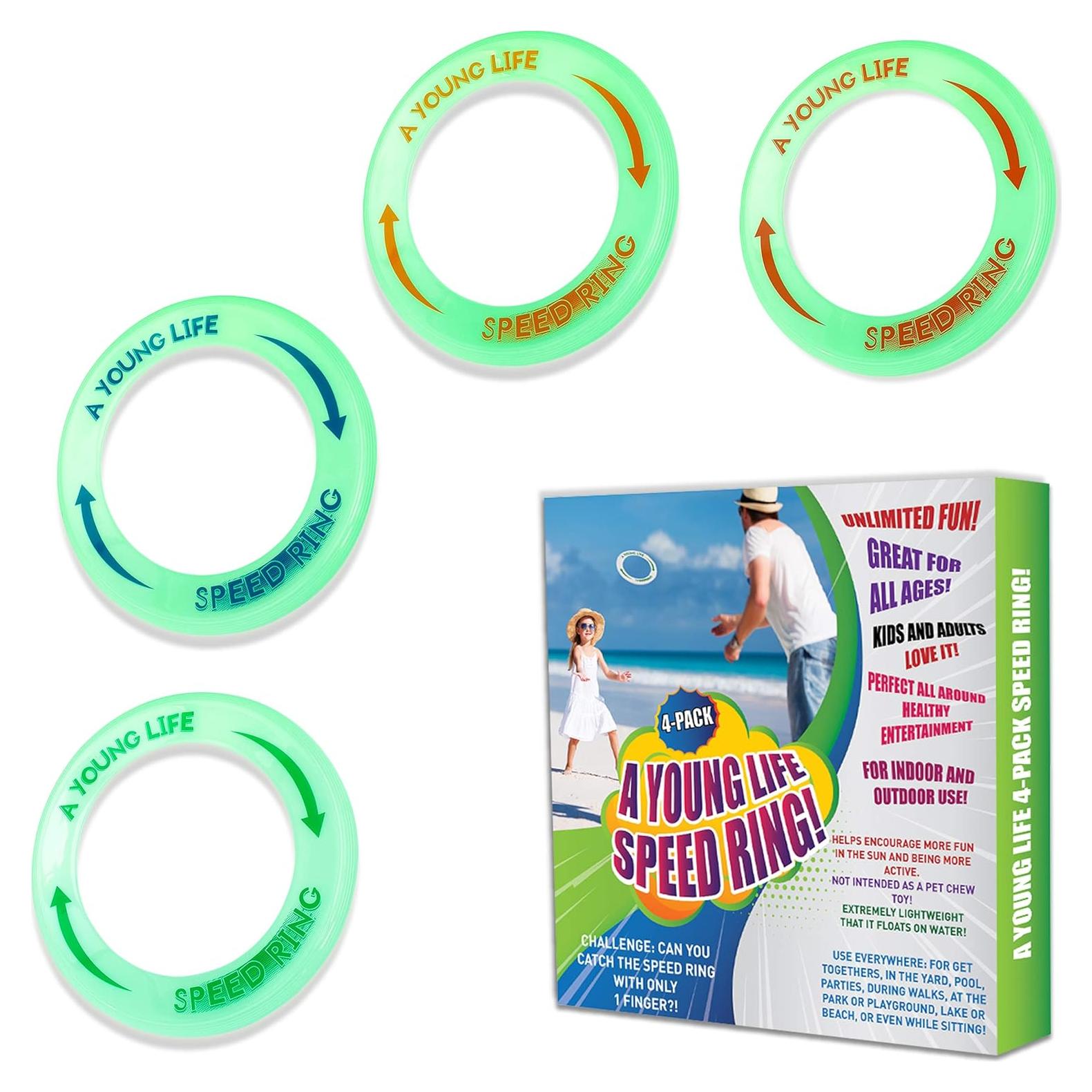 Anillos Voladores AYL - Brillan en la Oscuridad - 4 Piezas