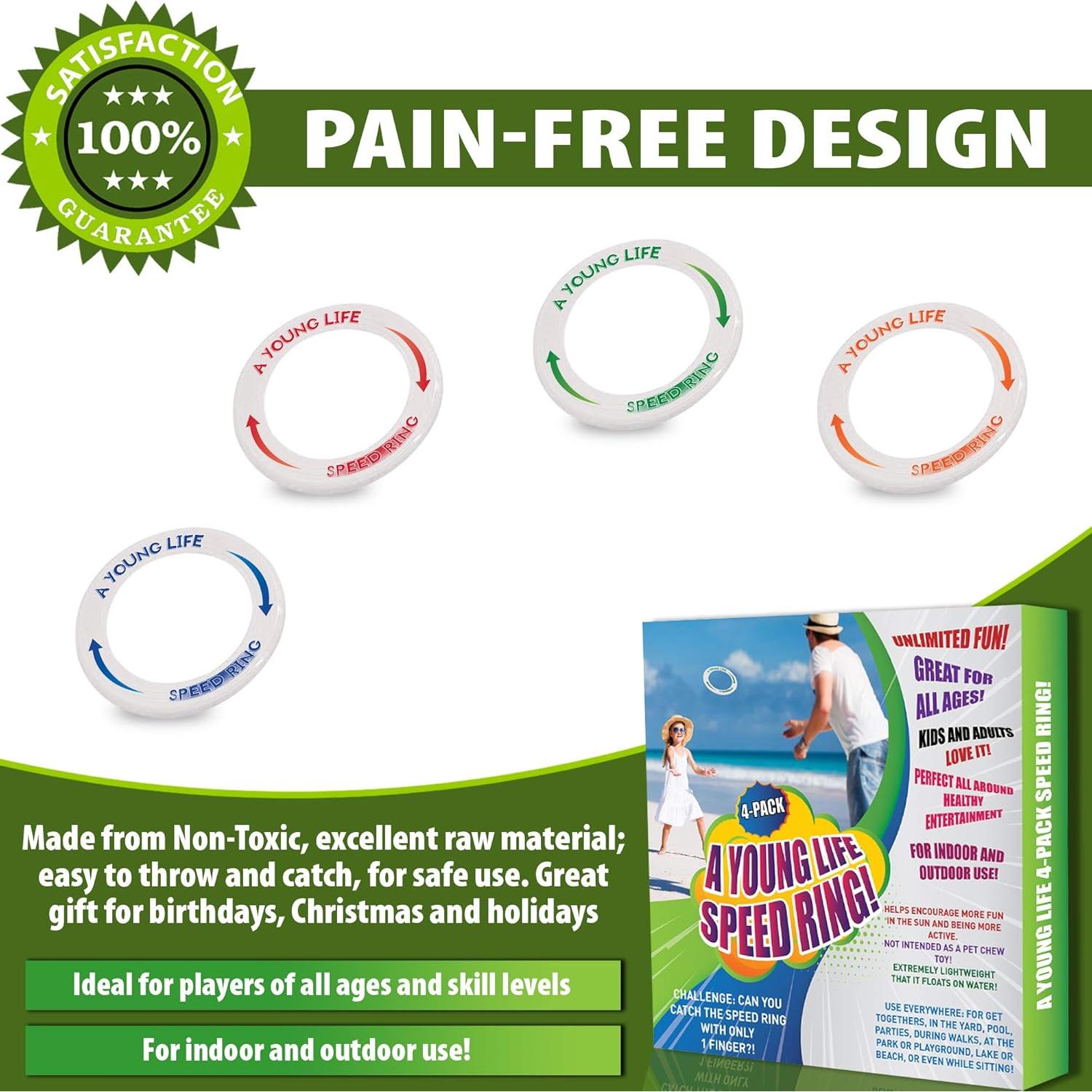 Anillos Voladores AYL - Brillan en la Oscuridad - 4 Piezas