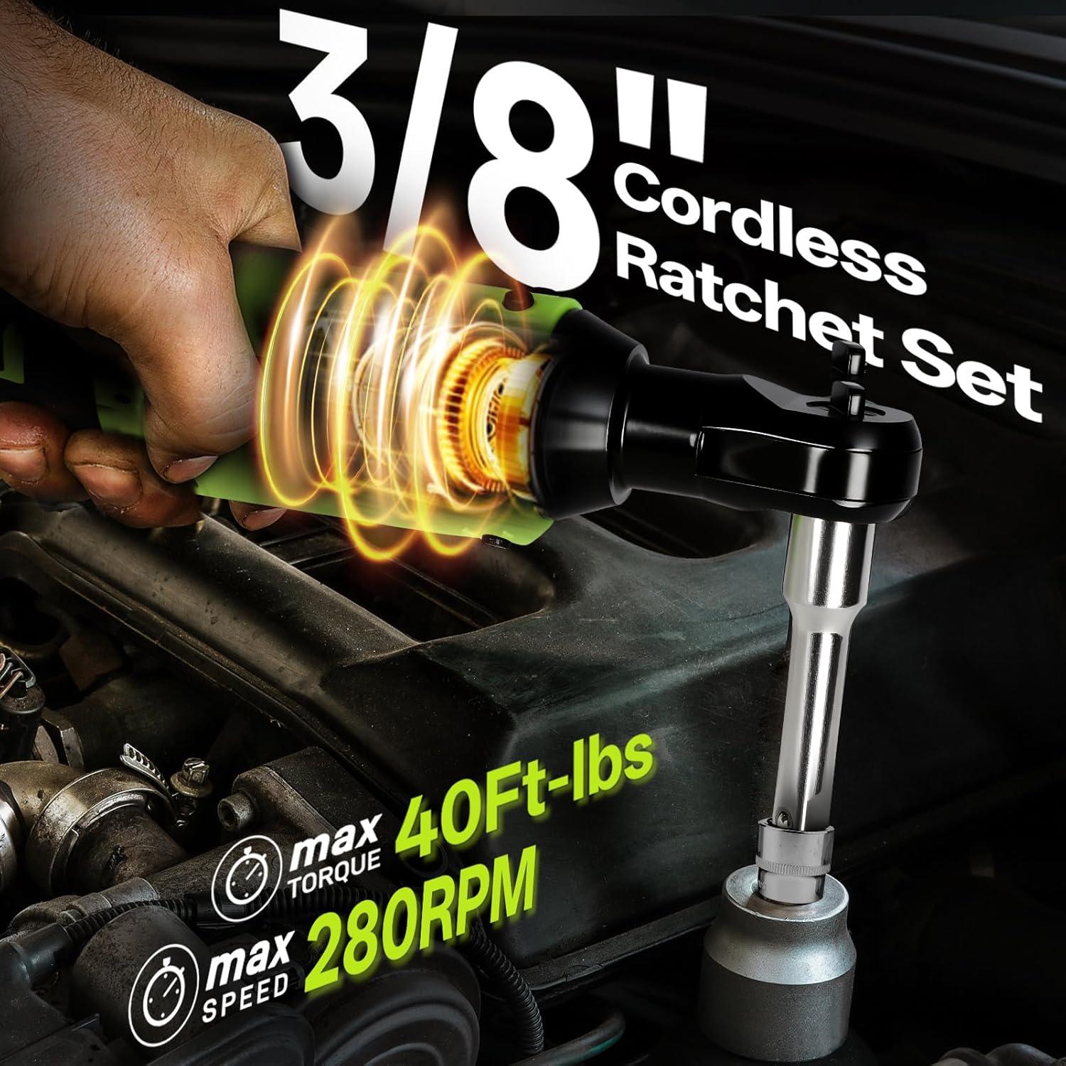 Llave de Trinquete Eléctrica Yougfin 12V 3/8" 40 pies-libras