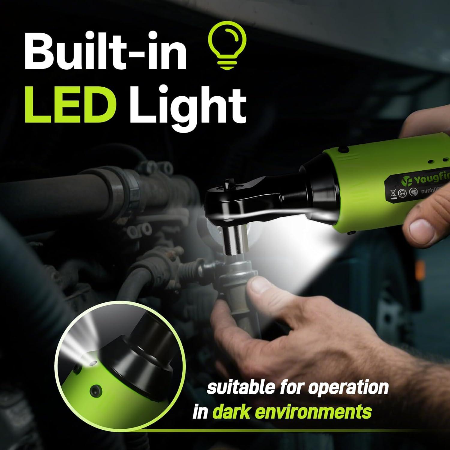 Llave de Trinquete Eléctrica Yougfin 12V 3/8" 40 pies-libras