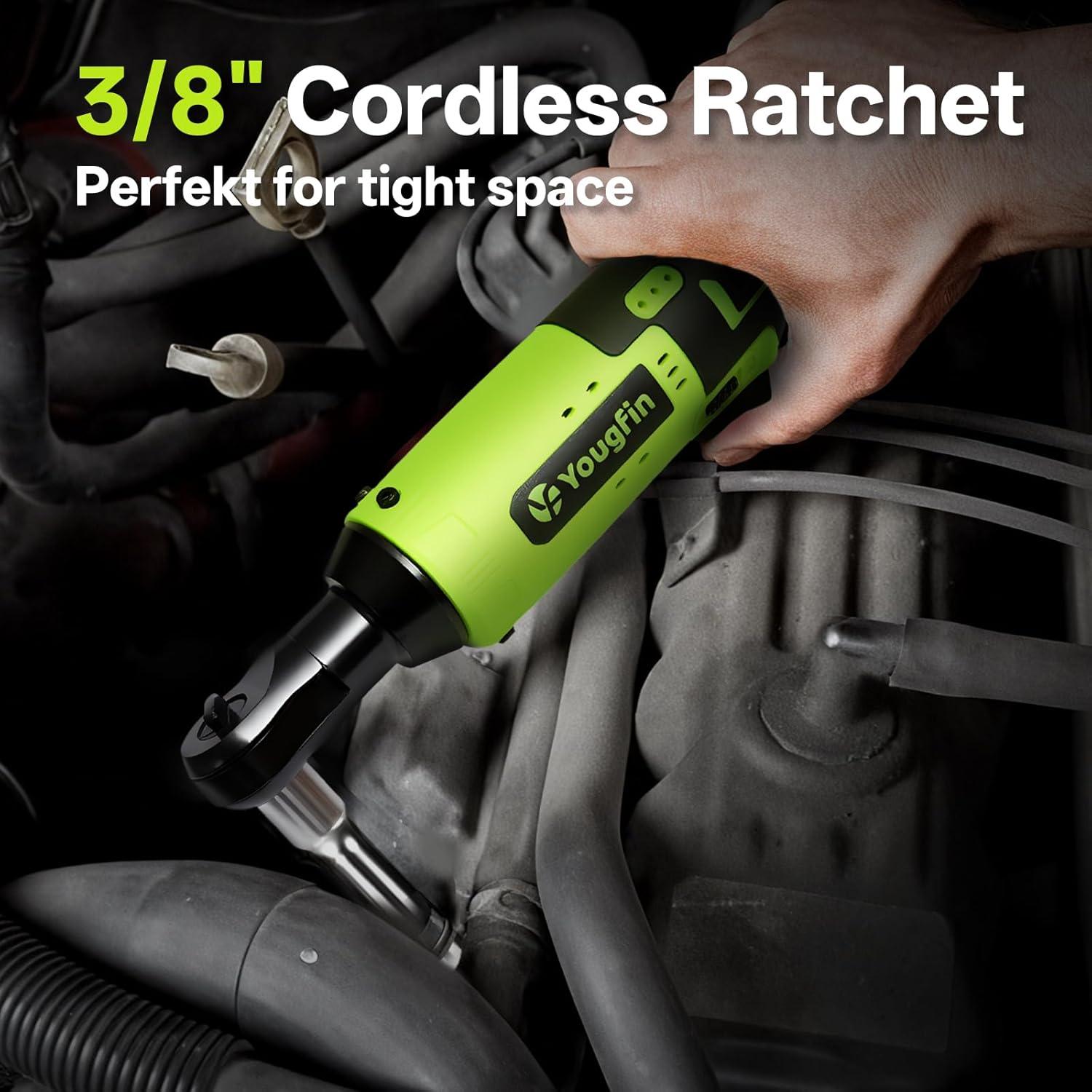 Llave de Trinquete Eléctrica Yougfin 12V 3/8" 40 pies-libras