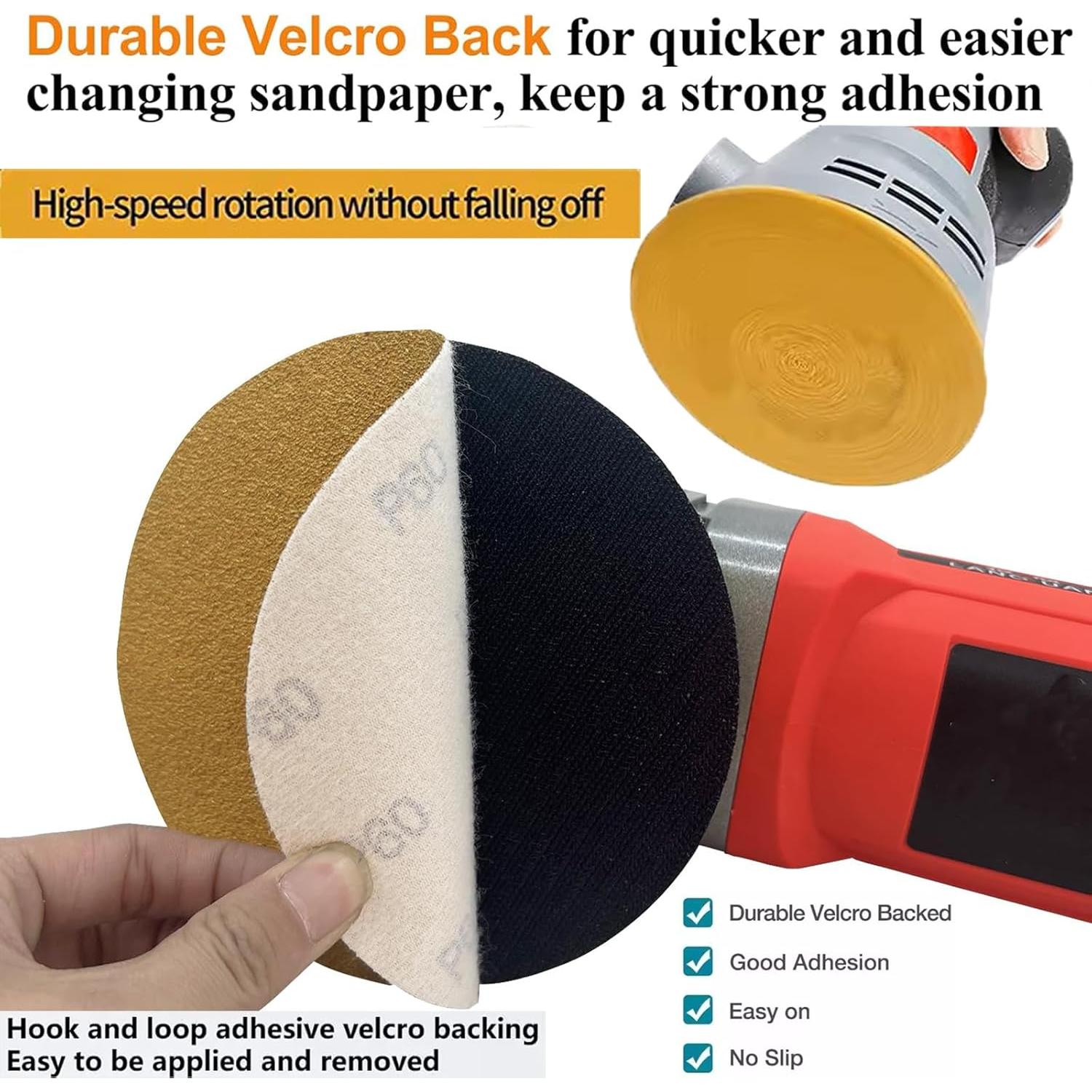 Discos de Lijado 15 cm FAWTEEM 120 Granos Variados 50PCS