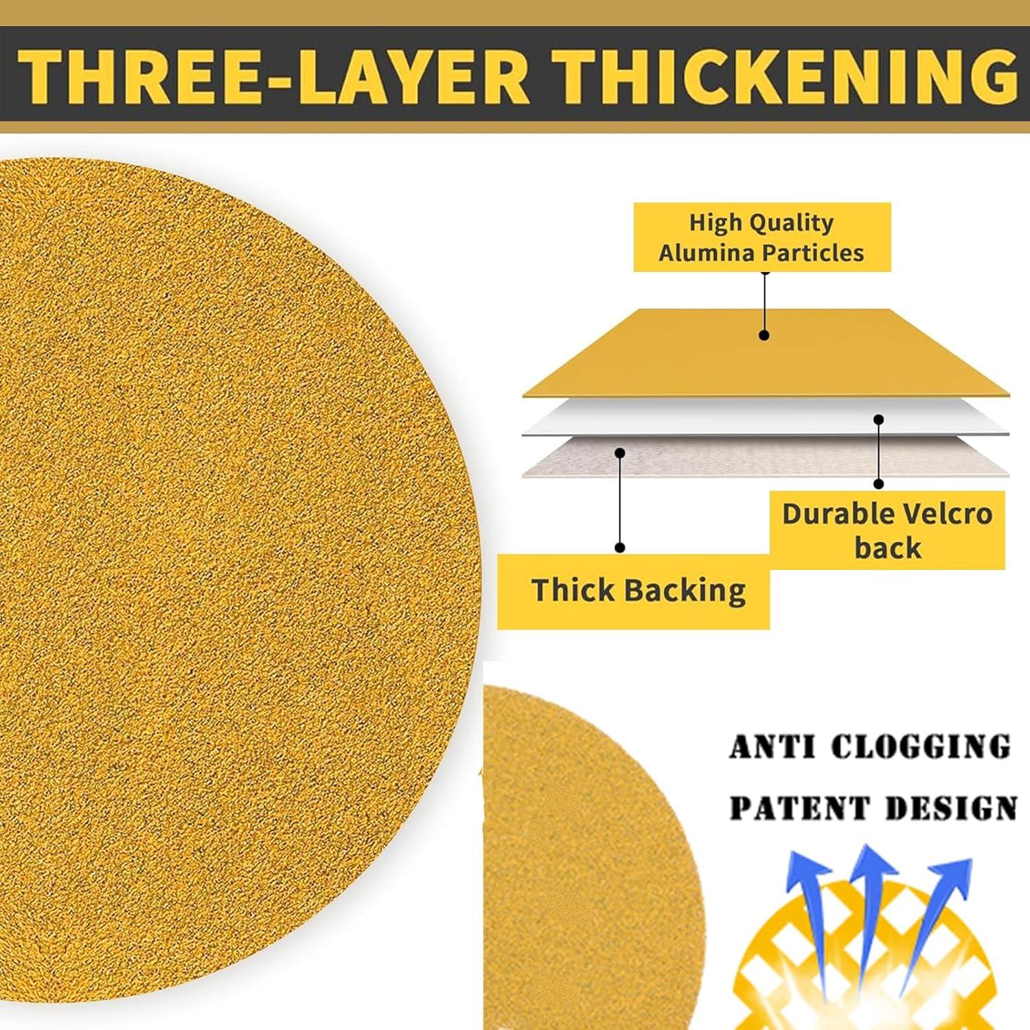 Discos de Lijado 15 cm FAWTEEM 120 Granos Variados 50PCS