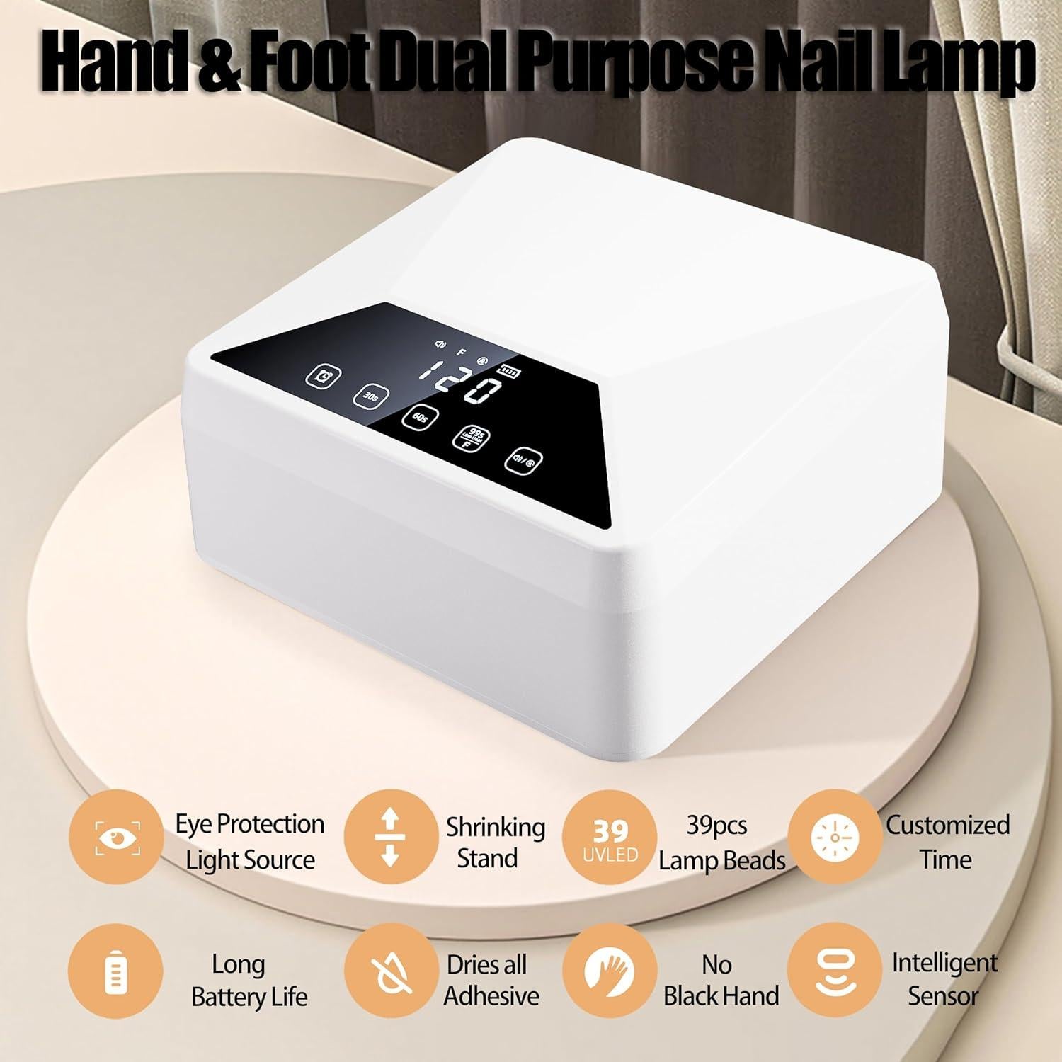 Lámpara UV LED Recargable 78W Gerui con Soporte Telescópico