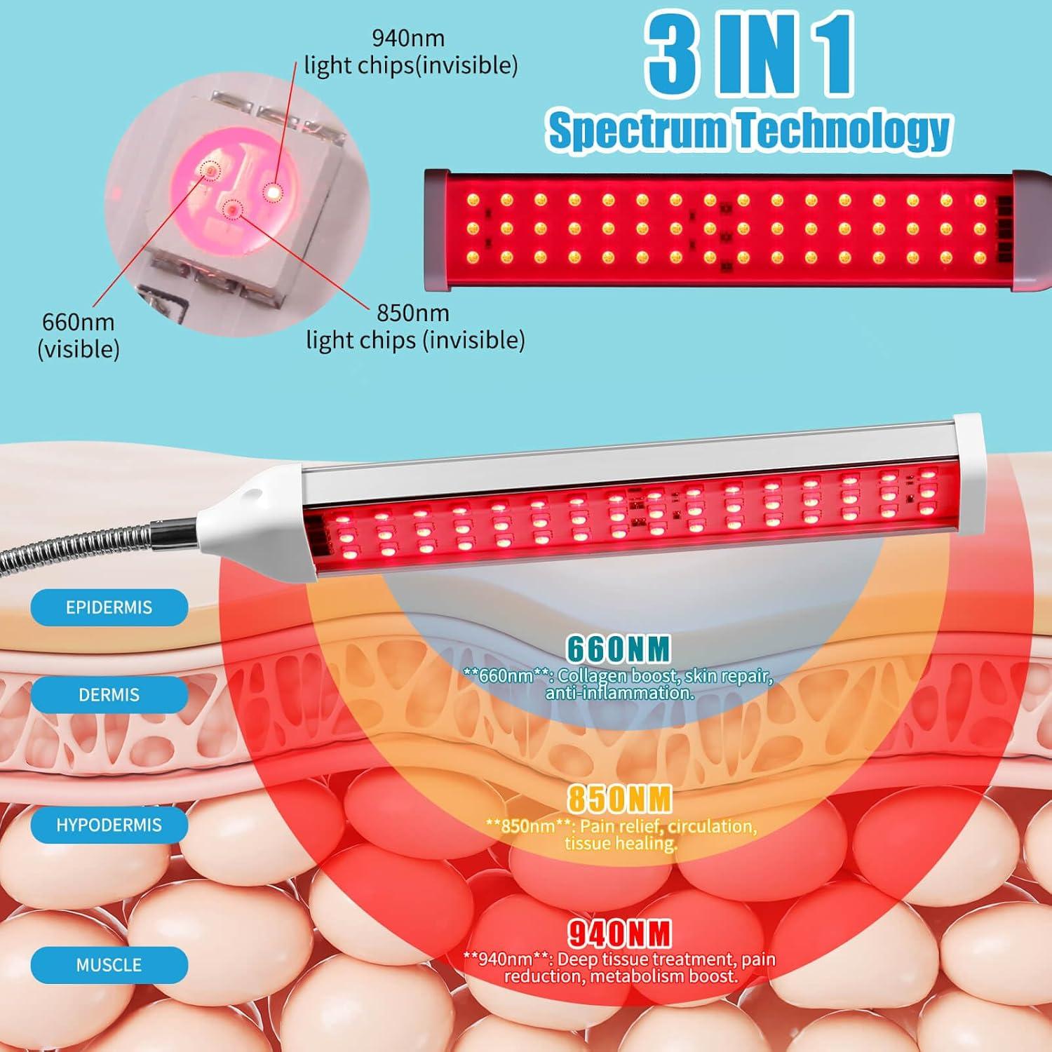 Lámpara Terapia Luz Roja 3 en 1 Shenzhenshi 660/850/940nm