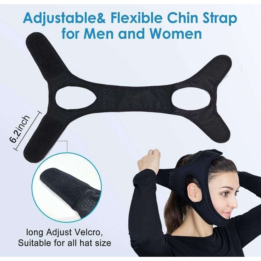 Correa para la Barbilla Antirronquidos Vosaro Ajustable Negra