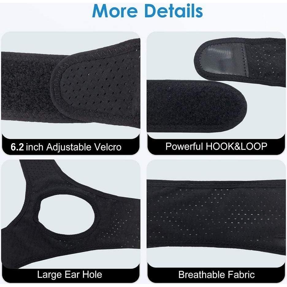 Correa para la Barbilla Antirronquidos Vosaro Ajustable Negra