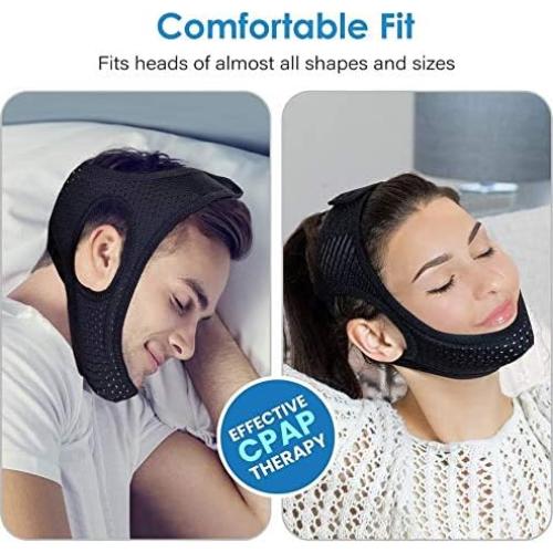 Correa para la Barbilla Antirronquidos Vosaro Ajustable Negra