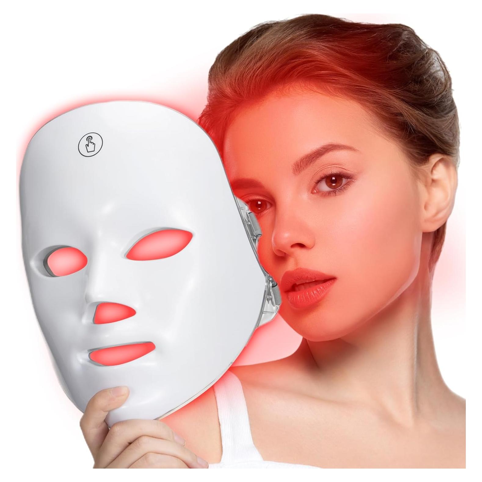 Máscara Facial de Luz Roja SUERBEATY Inalámbrica 7 Modos