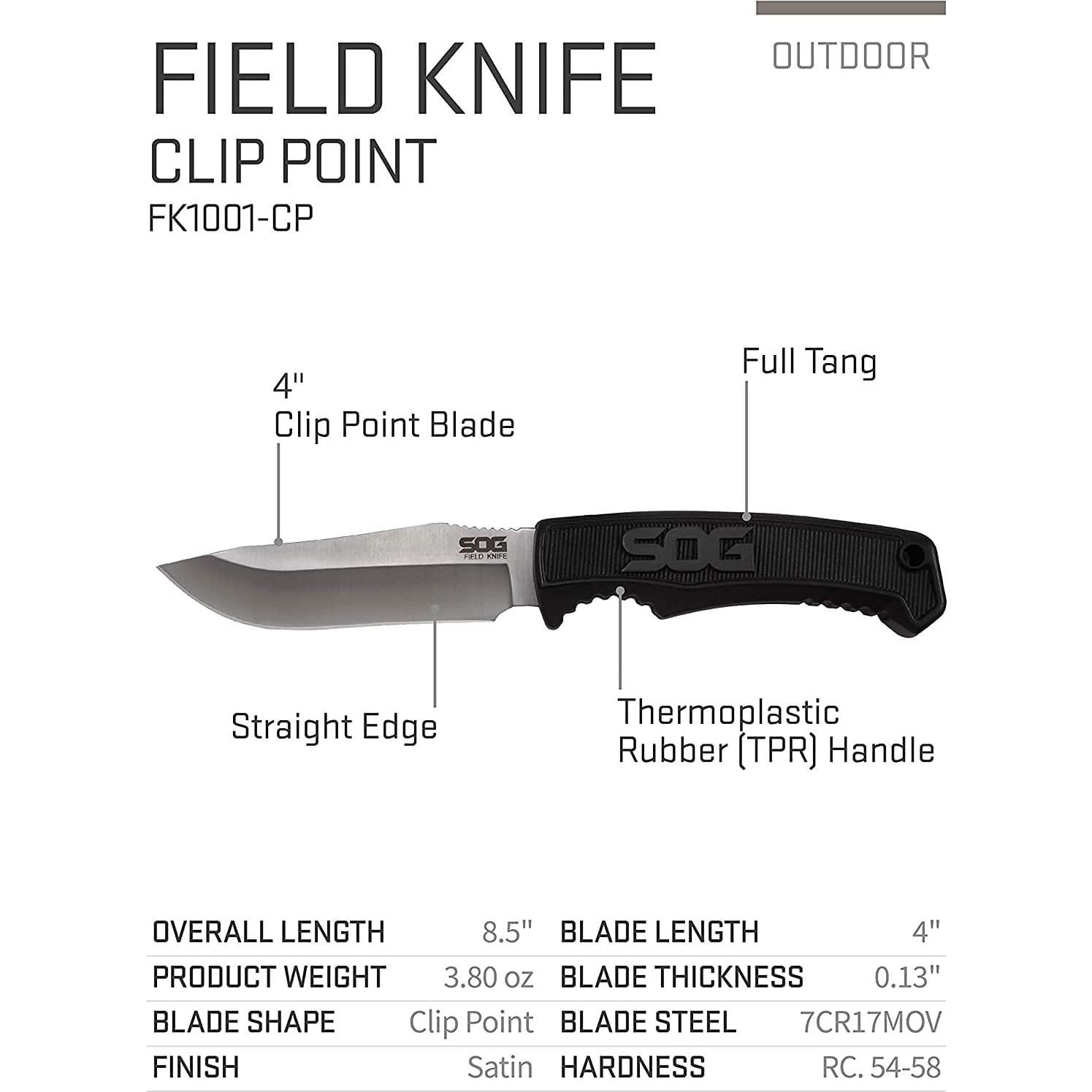 Cuchillo de Supervivencia SOG FK1001-CP de Hoja Fija 10.2 cm