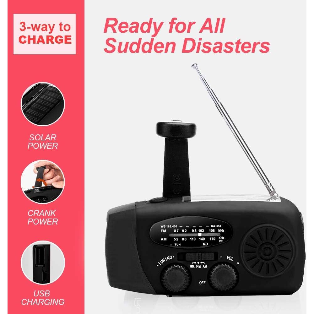Kit de Emergencia Solar Geartist Radio Meteorológica 2000mAh