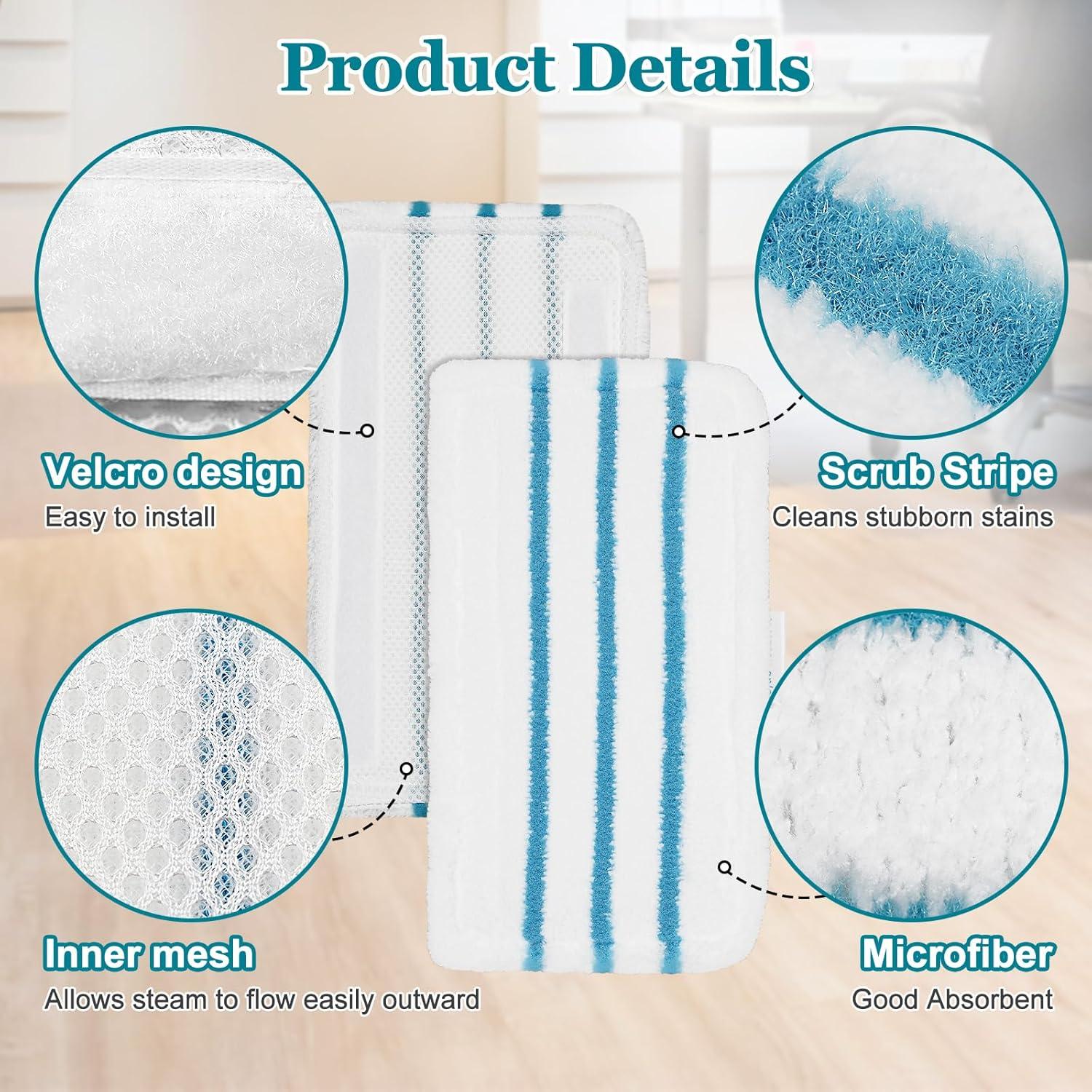 Paquete de 4 almohadillas de microfibra Black+Decker para mopas