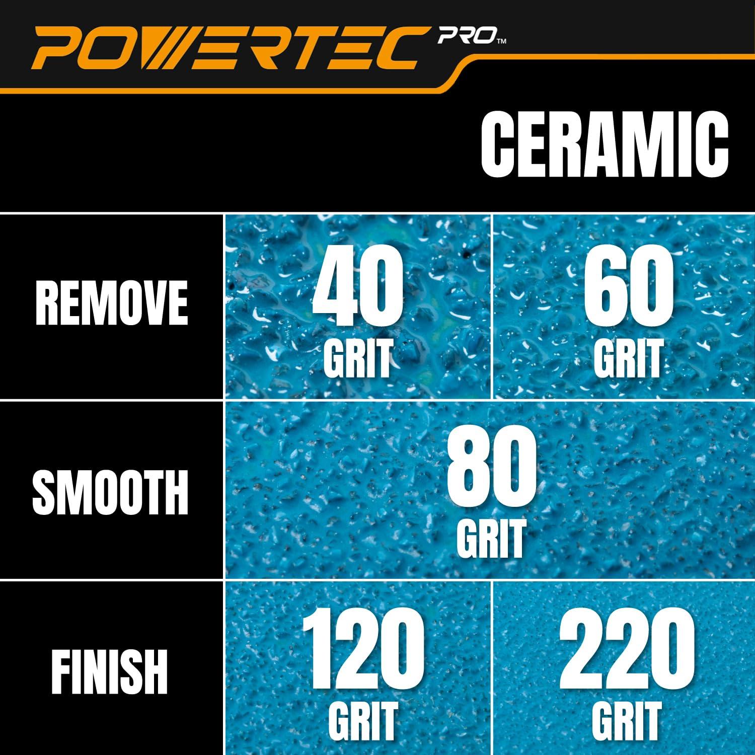 Discos de Lijado POWERTEC PRO 5" 40 Grano - Paquete 100 Unidades