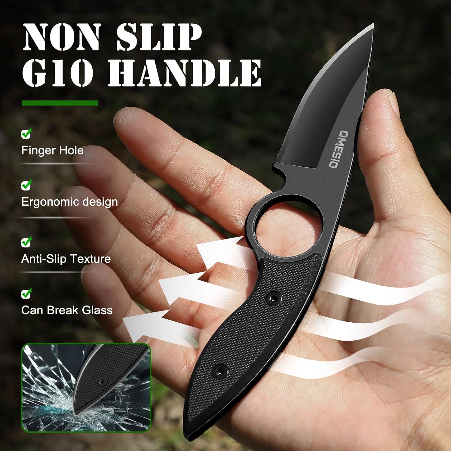 Cuchillo Fijo Omesio EDC 181g Acero Inoxidable Mango G10