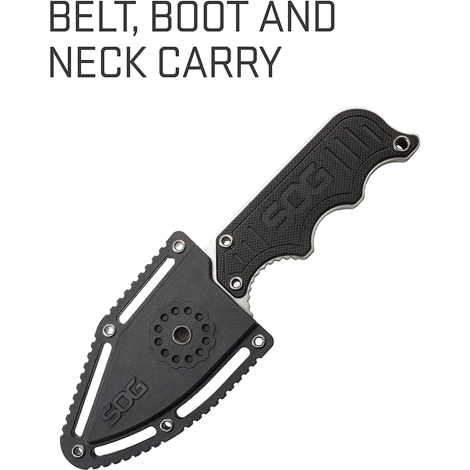 Cuchillo de hoja fija SOG Instinct 5.9" negro EDC con funda