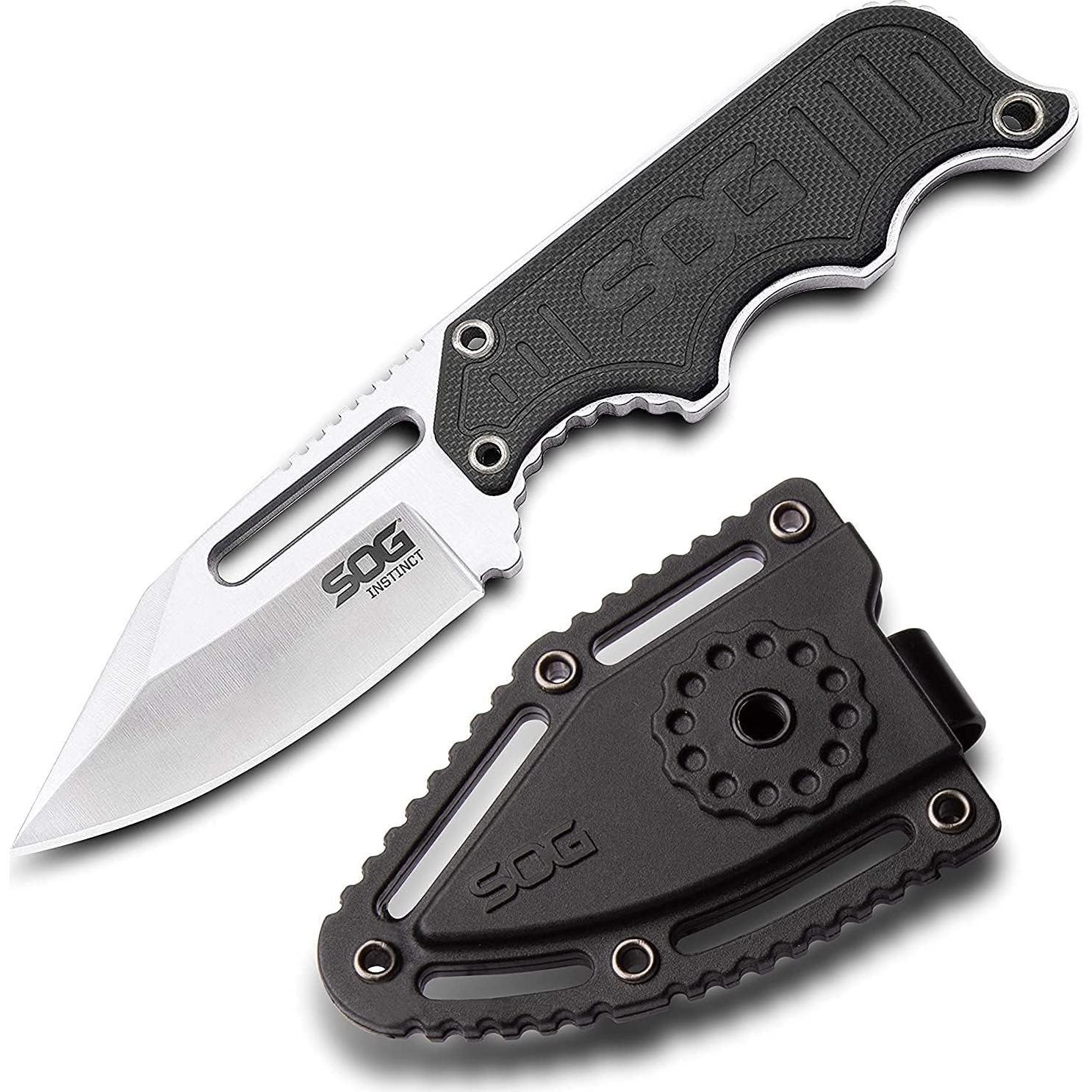 Cuchillo de hoja fija SOG Instinct 5.9" negro EDC con funda
