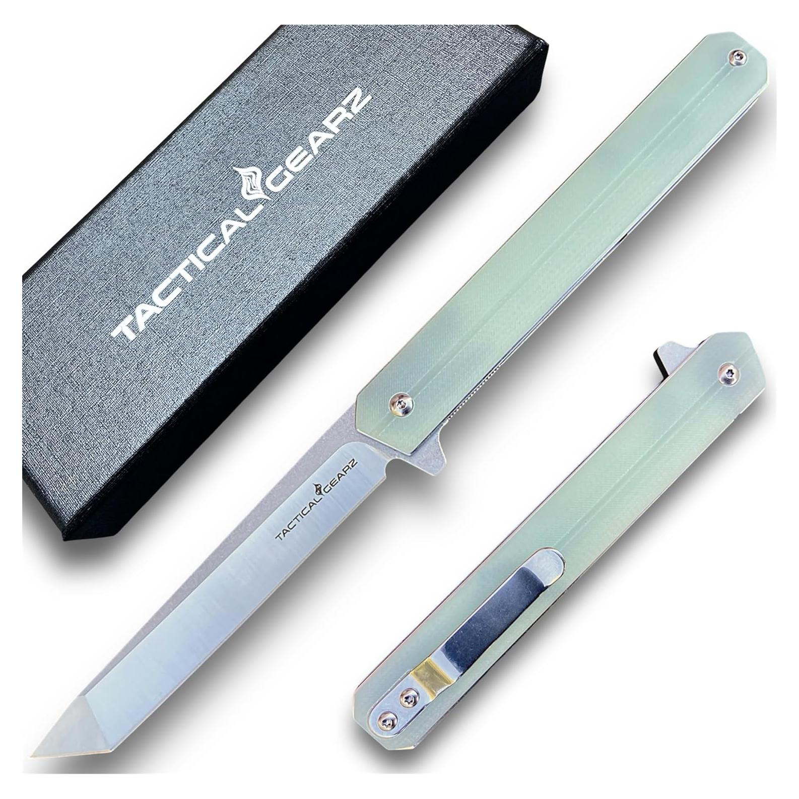 Cuchillo de bolsillo TACTICAL GEARZ TG Hielo, acero D2, mango G10