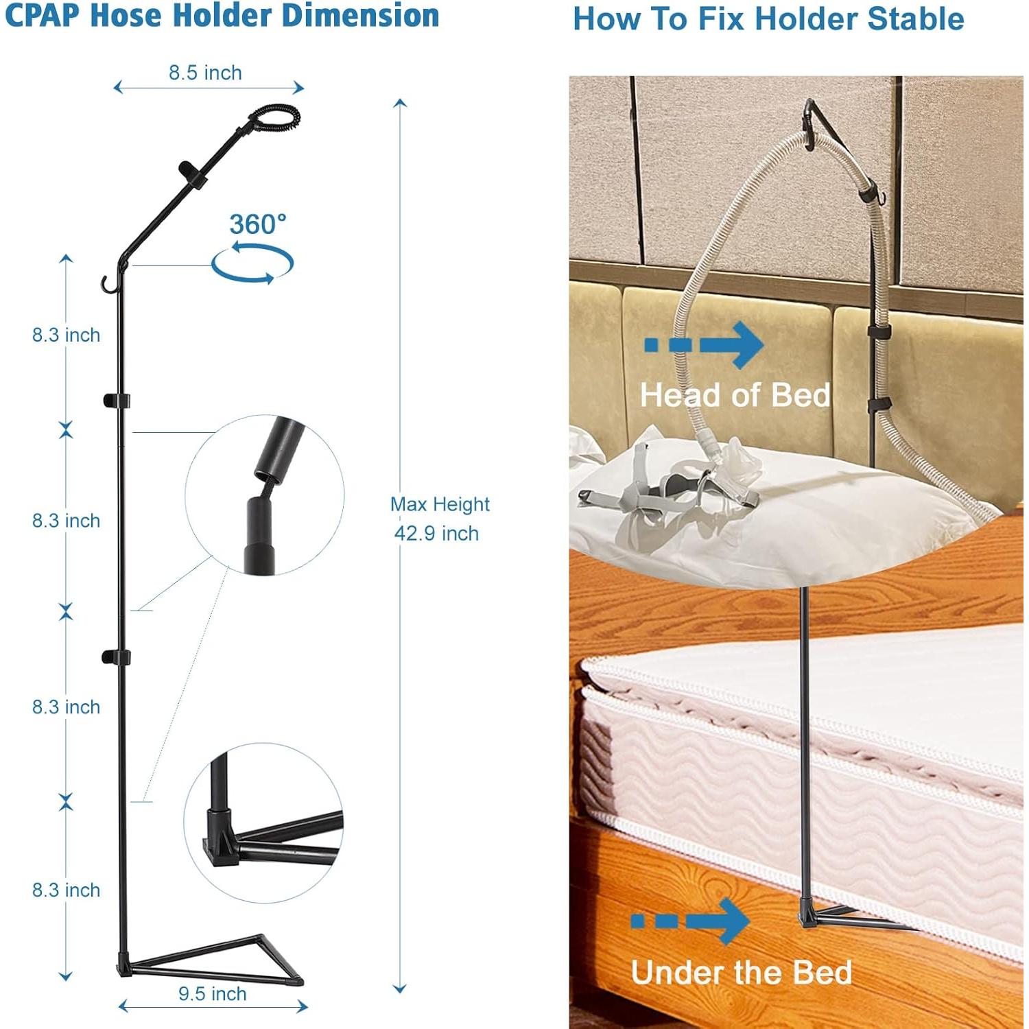 Soporte de Manguera CPAP LONYEON - Elevador Ajustable Negro