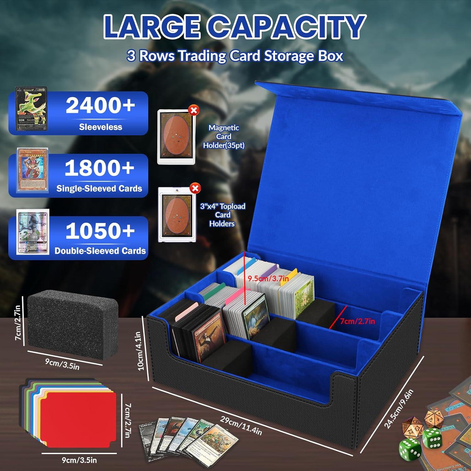 Caja de Almacenamiento de Cartas AOBOPLE 1800+ con Divisores