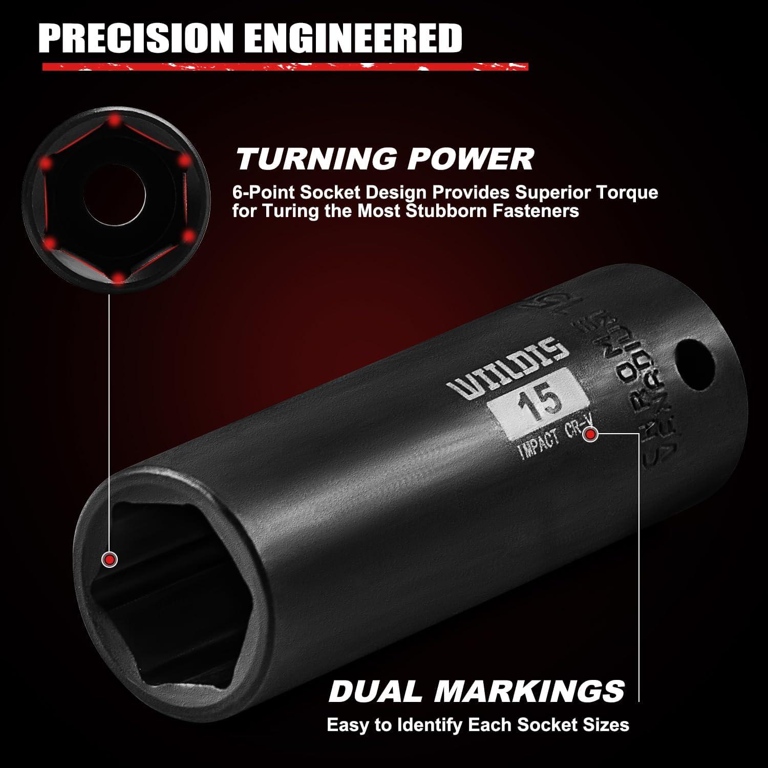 Juego de Enchufes de Impacto Profundo 21 Piezas WIILDIS