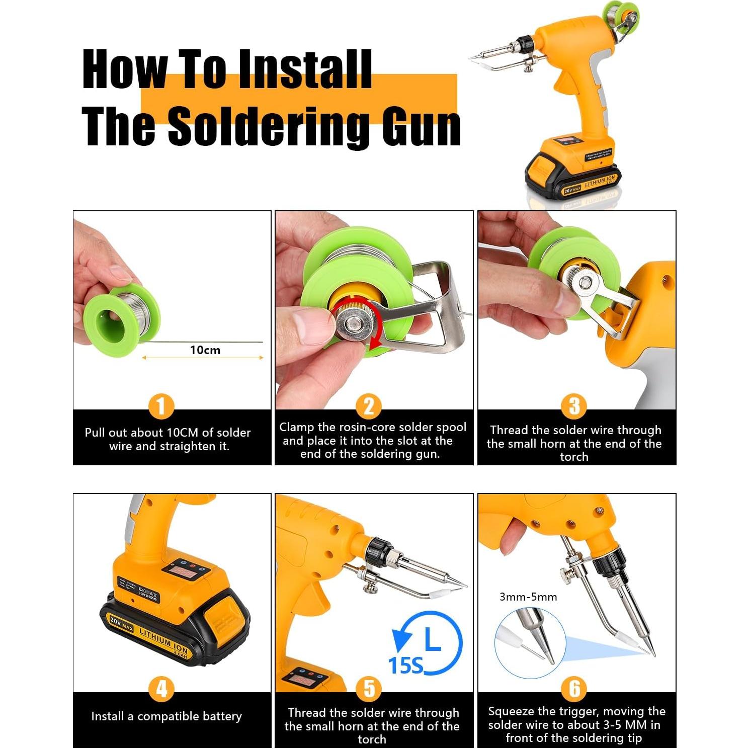 Kit Soldador Inalámbrico Taingwei 75W para Batería Dewalt