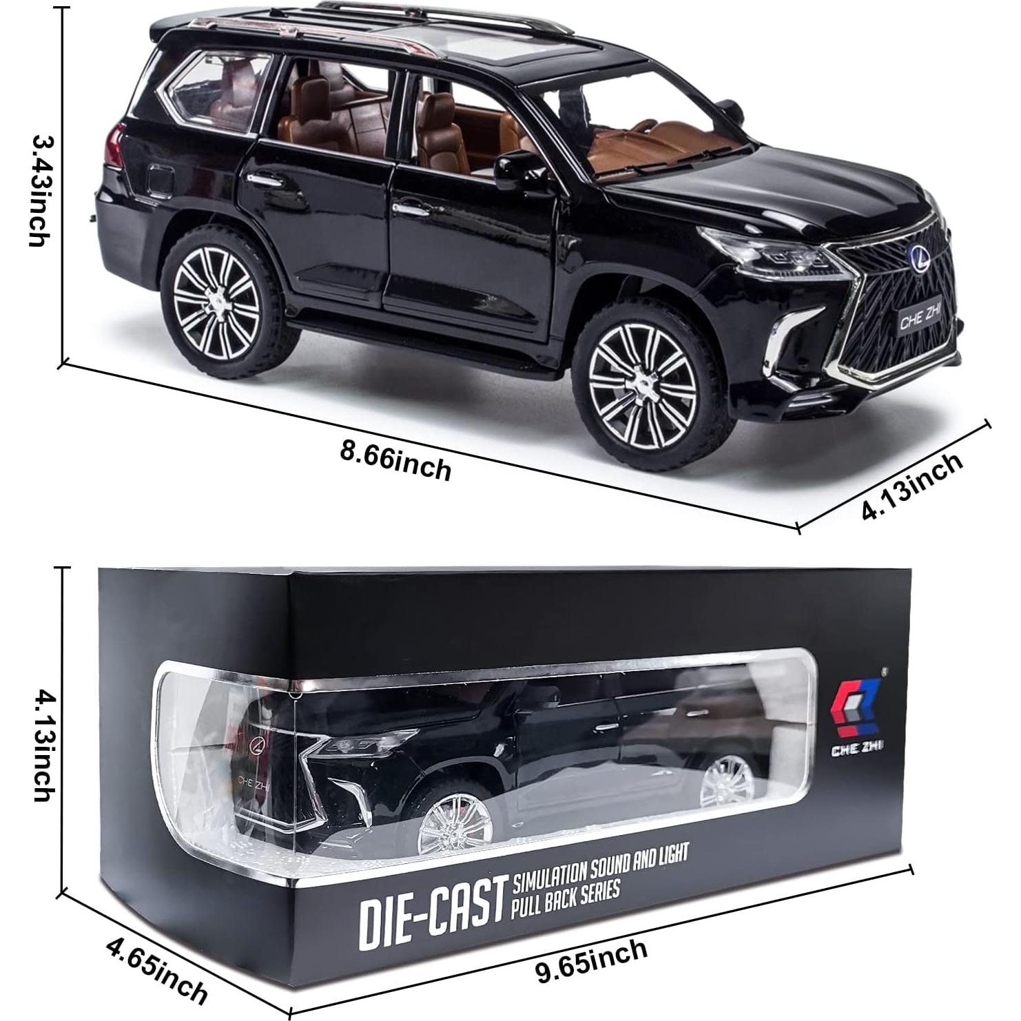 Modelo de Coche de Fundición 1:24 BHYDRY con Luz y Sonido