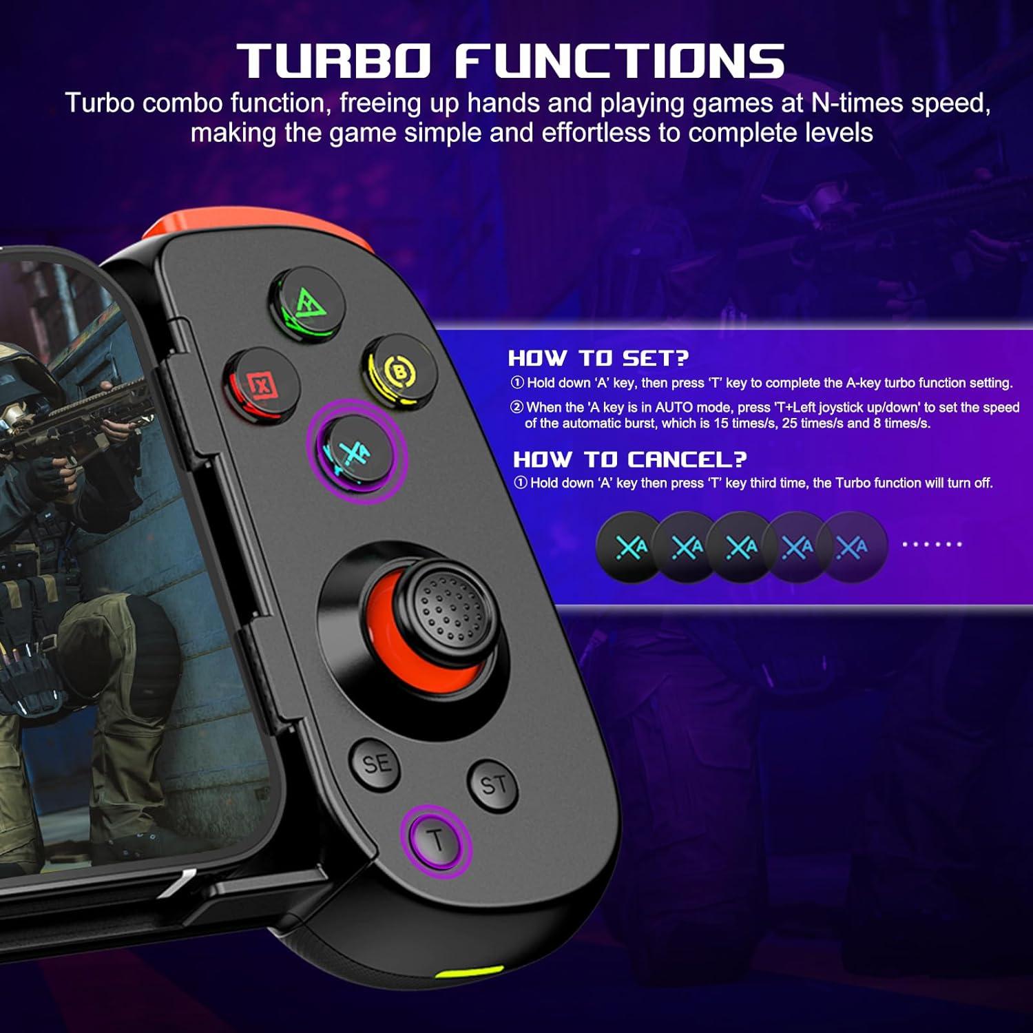 Controlador de Juego Móvil arVin para iPhone y Android - Gamepad Inalámbrico