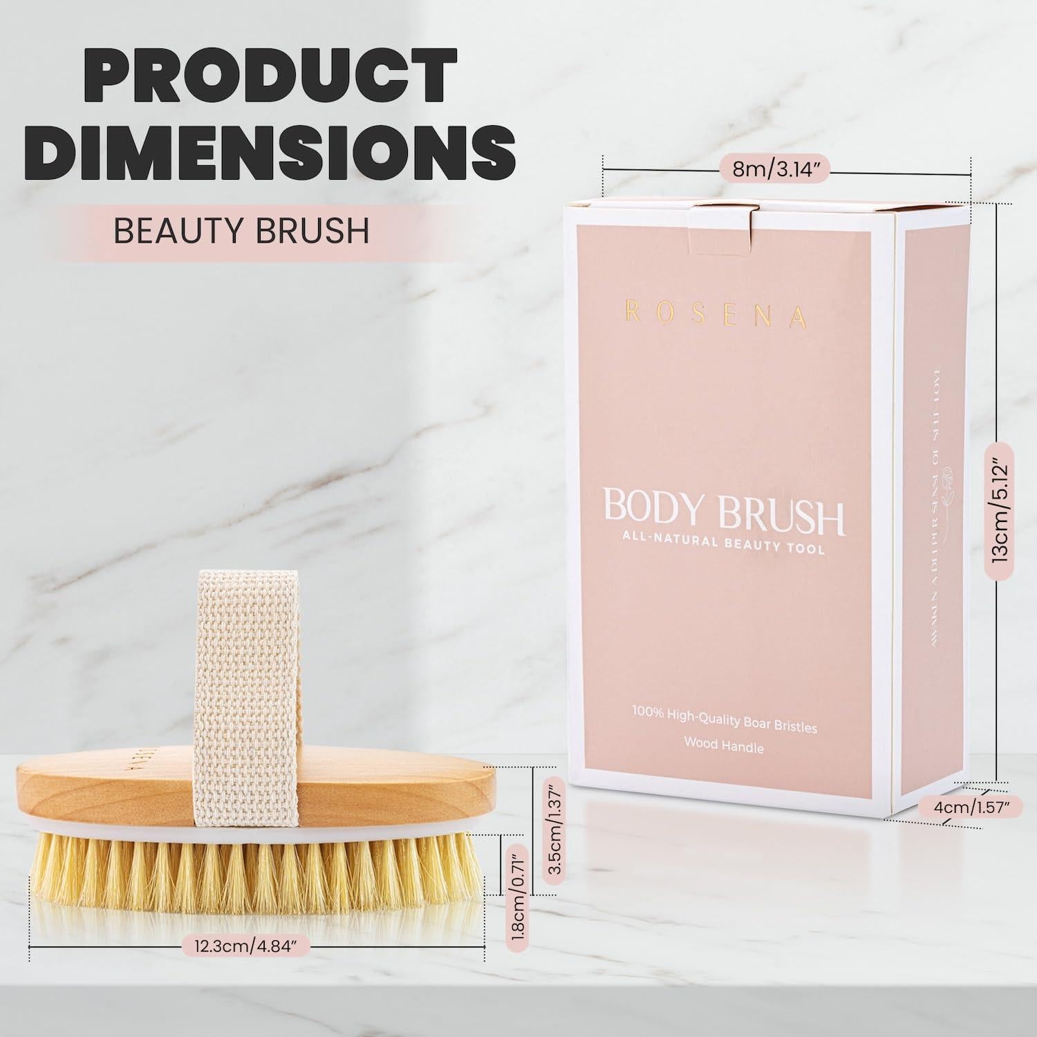 Cepillo Corporal Seco Ovalado Rosena - Exfoliante Natural 100g