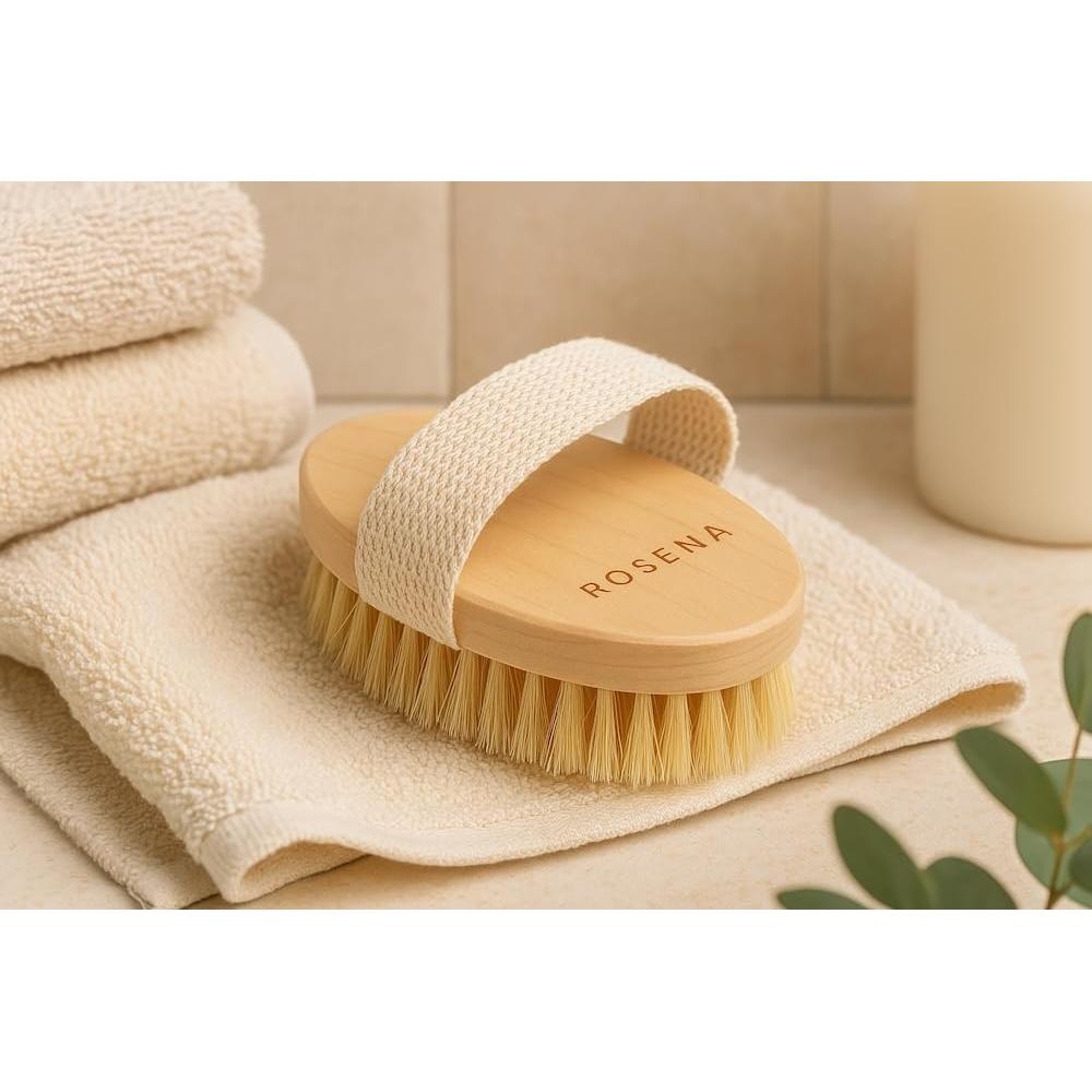 Cepillo Corporal Seco Ovalado Rosena - Exfoliante Natural 100g