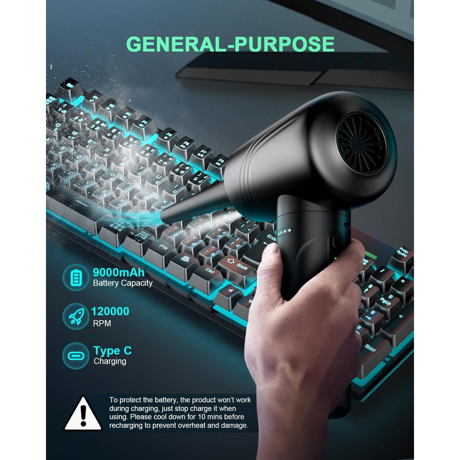 Soplador de Aire Comprimido BANNKY AD34 3 Velocidades 9000mAh